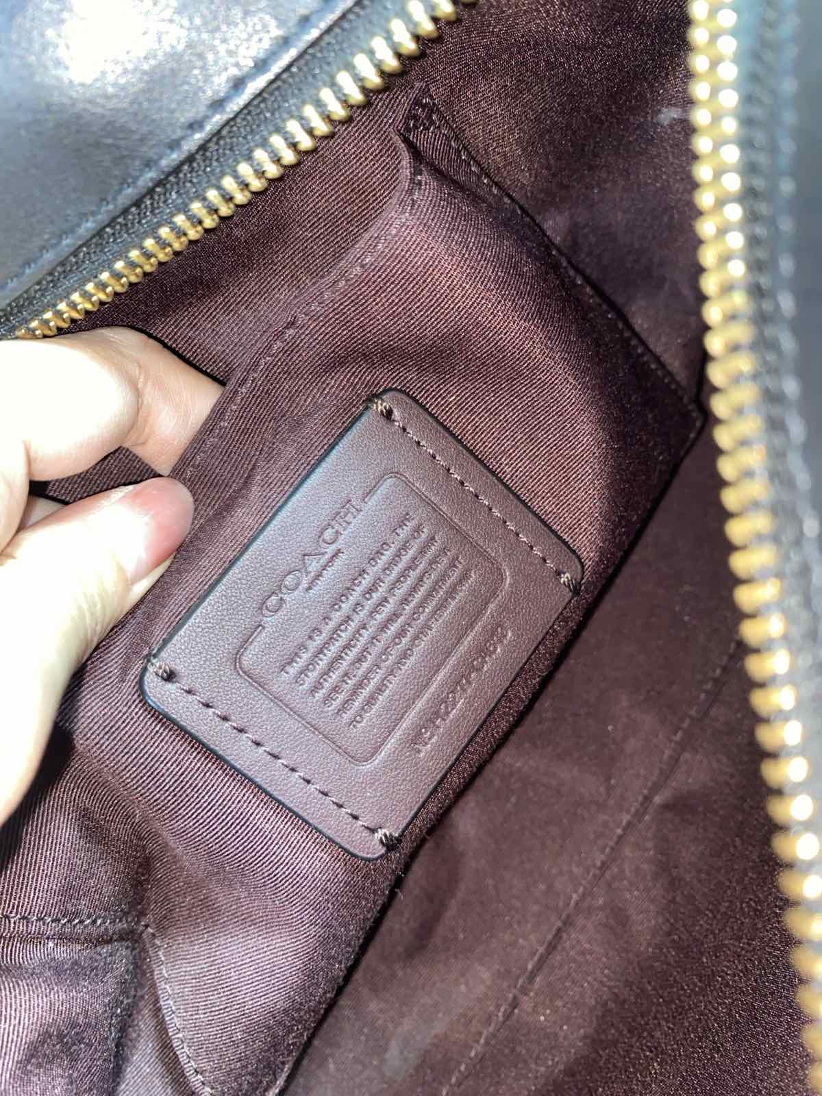 ORIG Preloved Coach Alice Satchel In Signature Canvas Brown Medium Bag