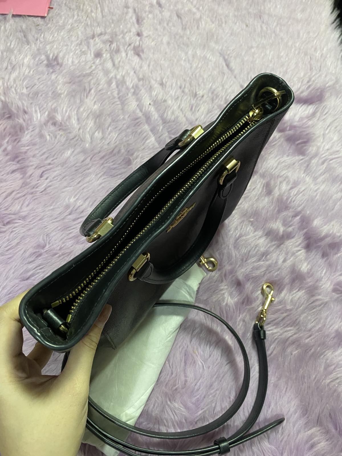 ORIG Preloved Coach Alice Satchel In Signature Canvas Brown Medium Bag