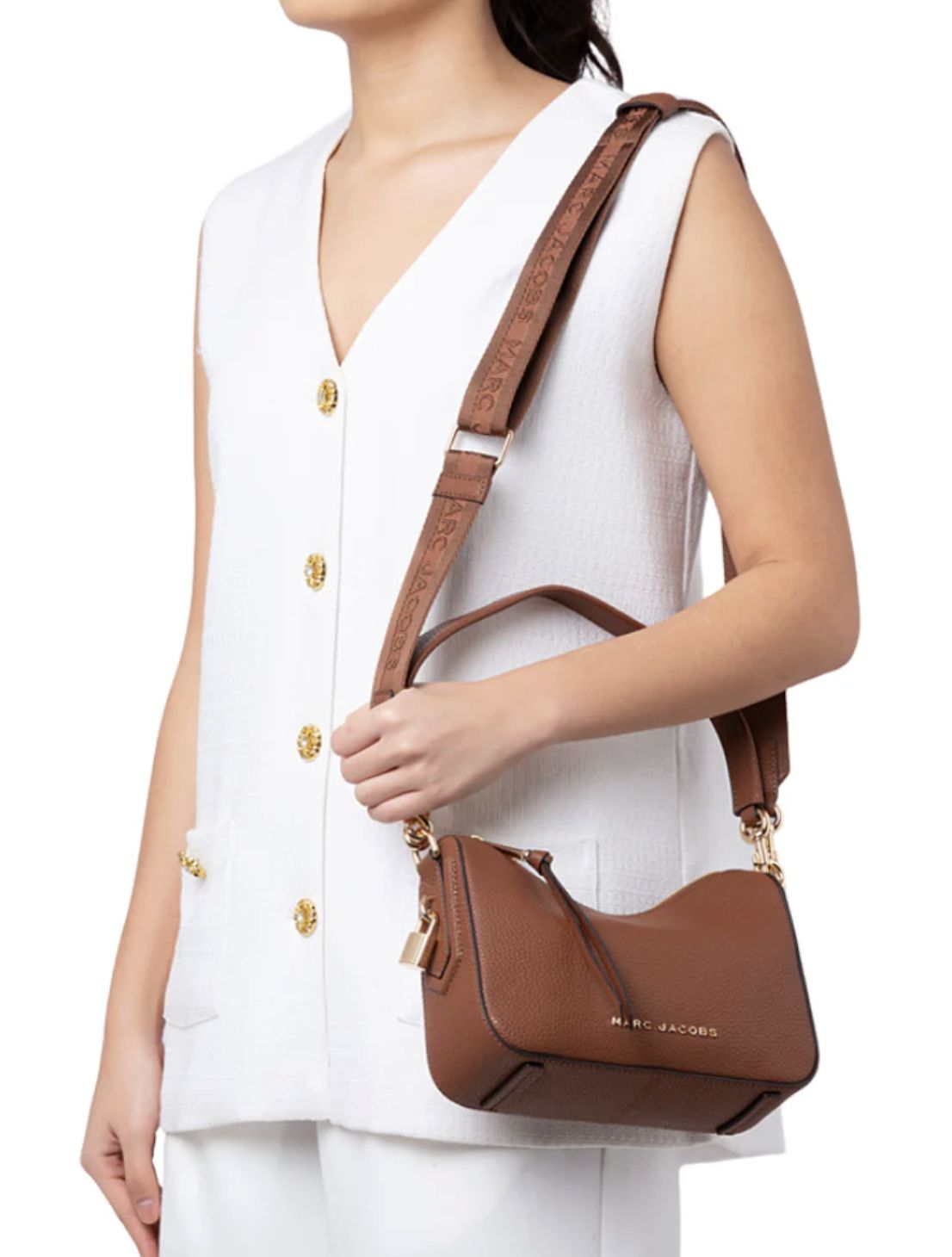 ORIG & IMPORTED Marc Jacobs MJ Drifter Small Convertible Shoulder Bag Cognac Brown