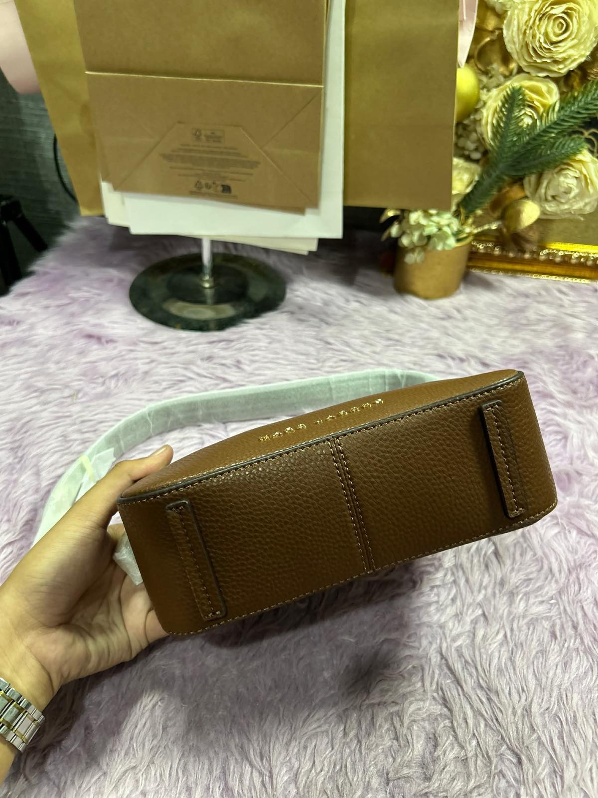 ORIG & IMPORTED Marc Jacobs MJ Drifter Small Convertible Shoulder Bag Cognac Brown