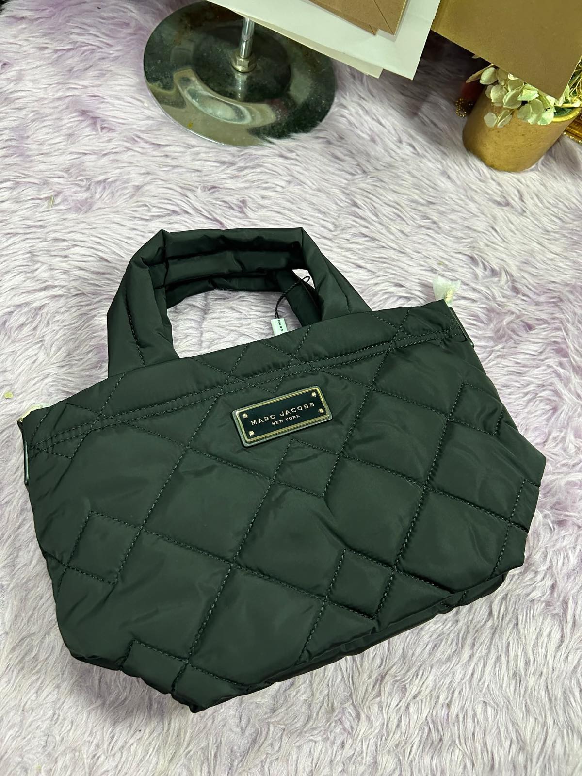 ORIG & IMPORTED Marc Jacobs MJ Quilted Nylon Mini Tote Bag in Black