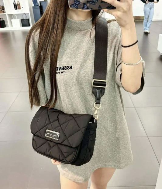 ORIG & IMPORTED Marc Jacobs MJ Quilted Nylon Utility Messenger Bag in Black