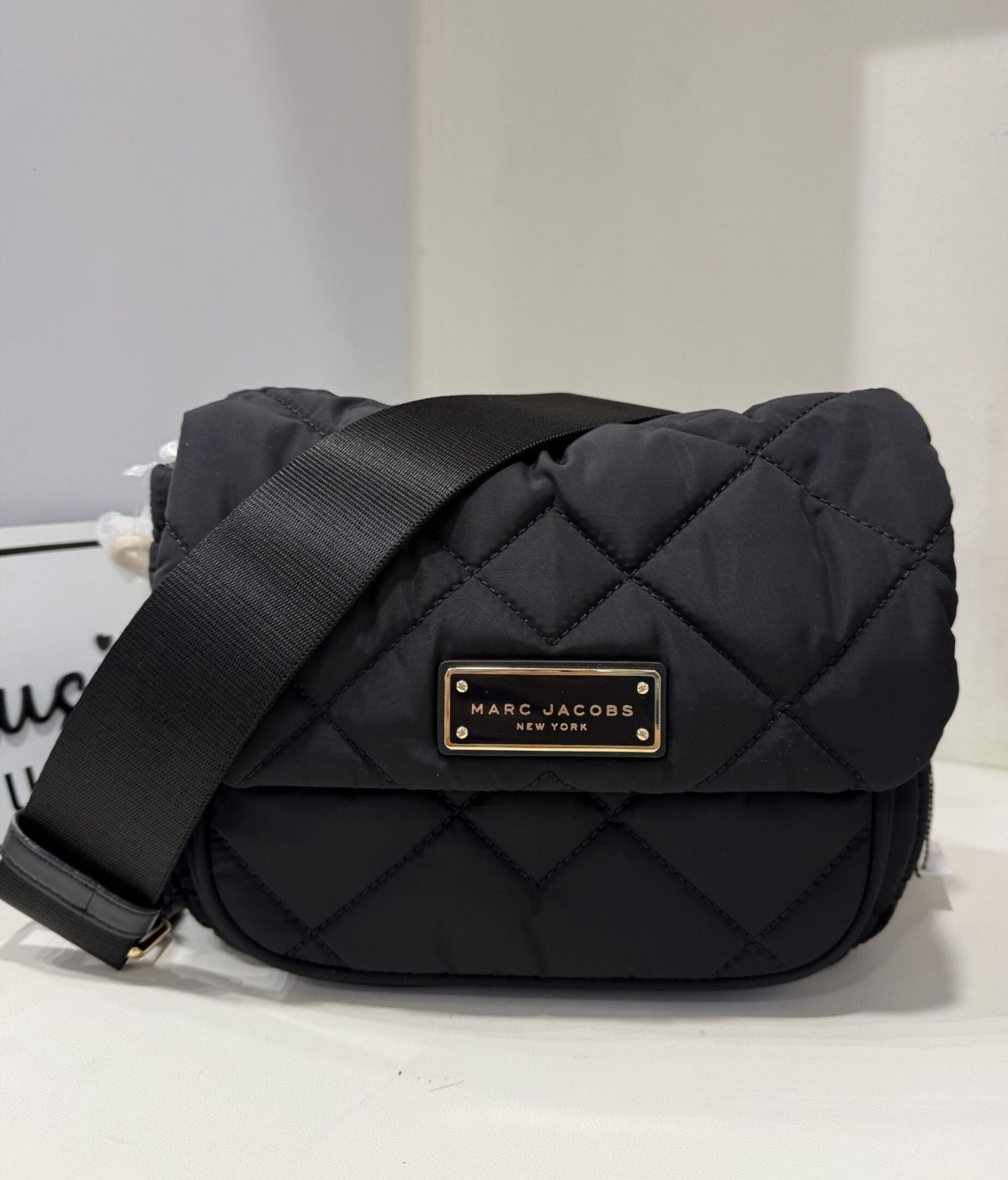 ORIG & IMPORTED Marc Jacobs MJ Quilted Nylon Utility Messenger Bag in Black