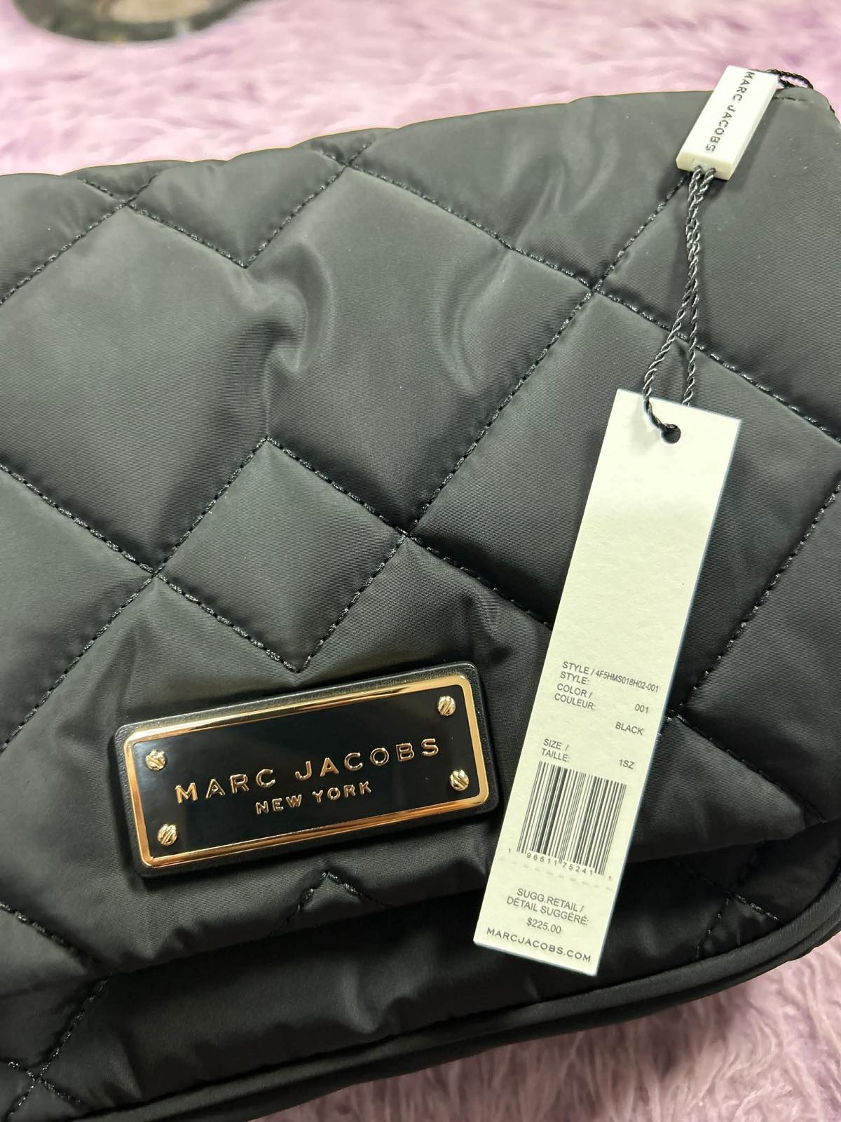 ORIG & IMPORTED Marc Jacobs MJ Quilted Nylon Utility Messenger Bag in Black