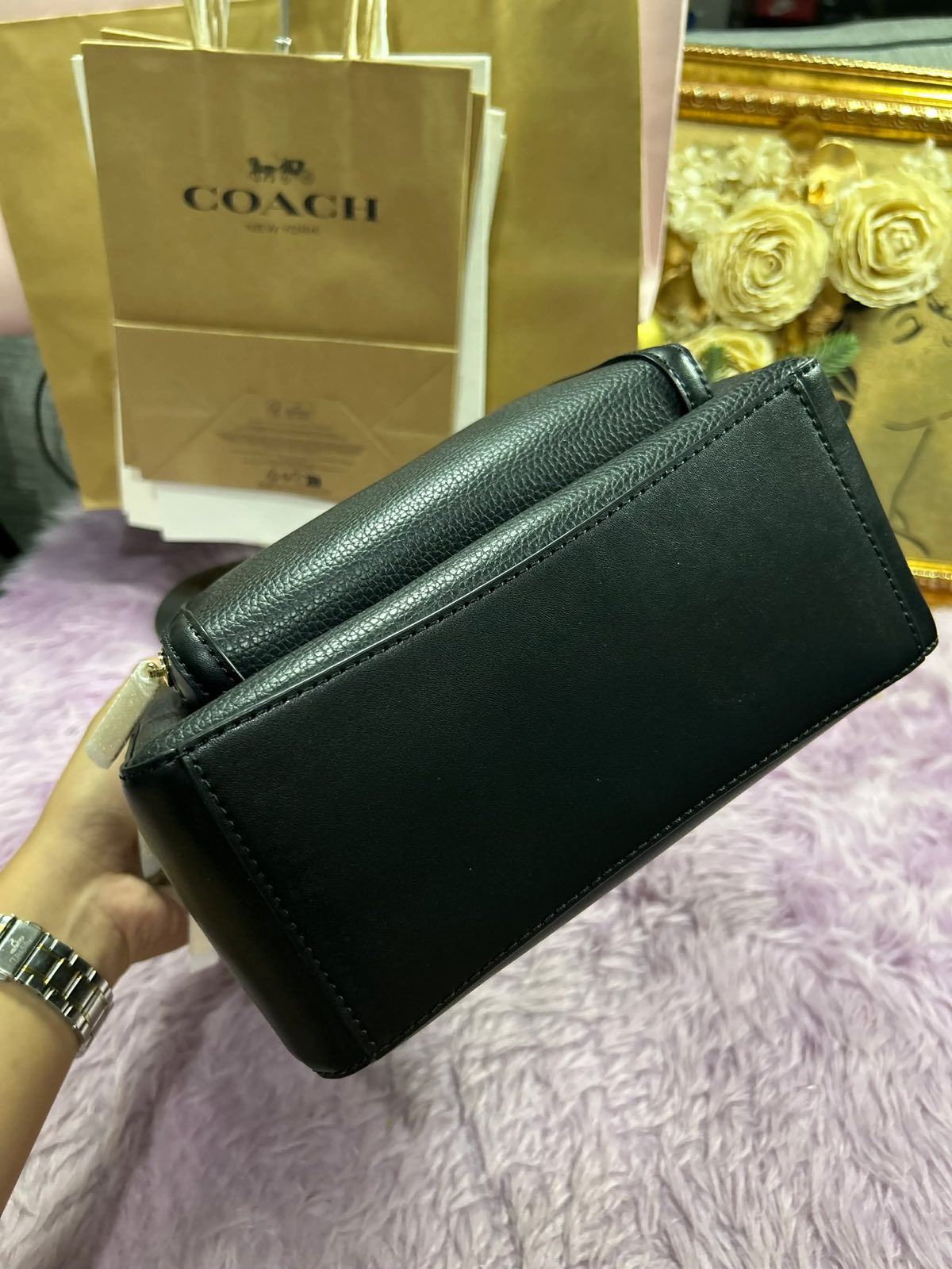 ORIG & IMPORTED Michael Kors  MK Jaycee Medium Pebbled Leather Backpack Bag in Black