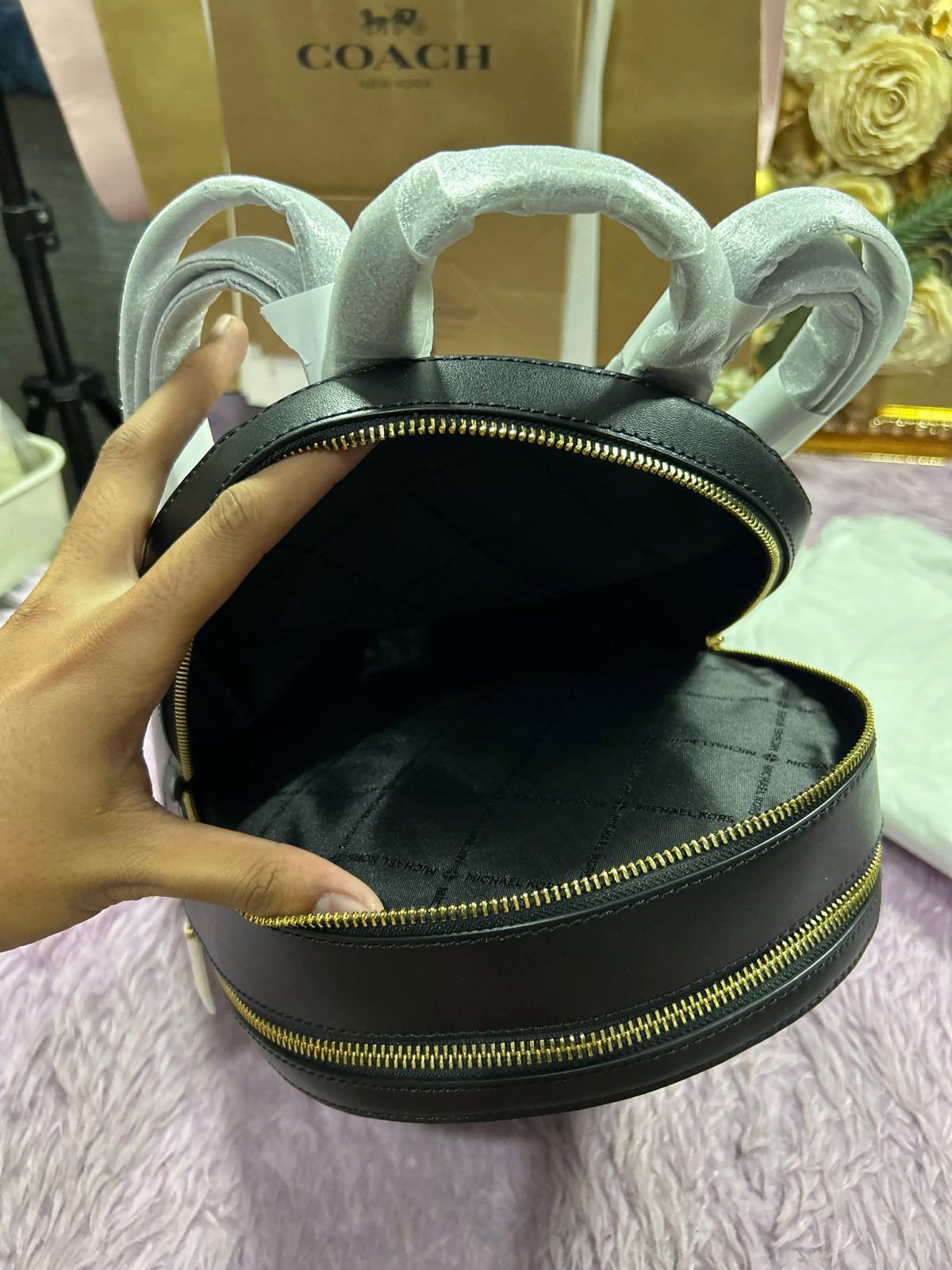 ORIG & IMPORTED Michael Kors  MK Jaycee Medium Pebbled Leather Backpack Bag in Black