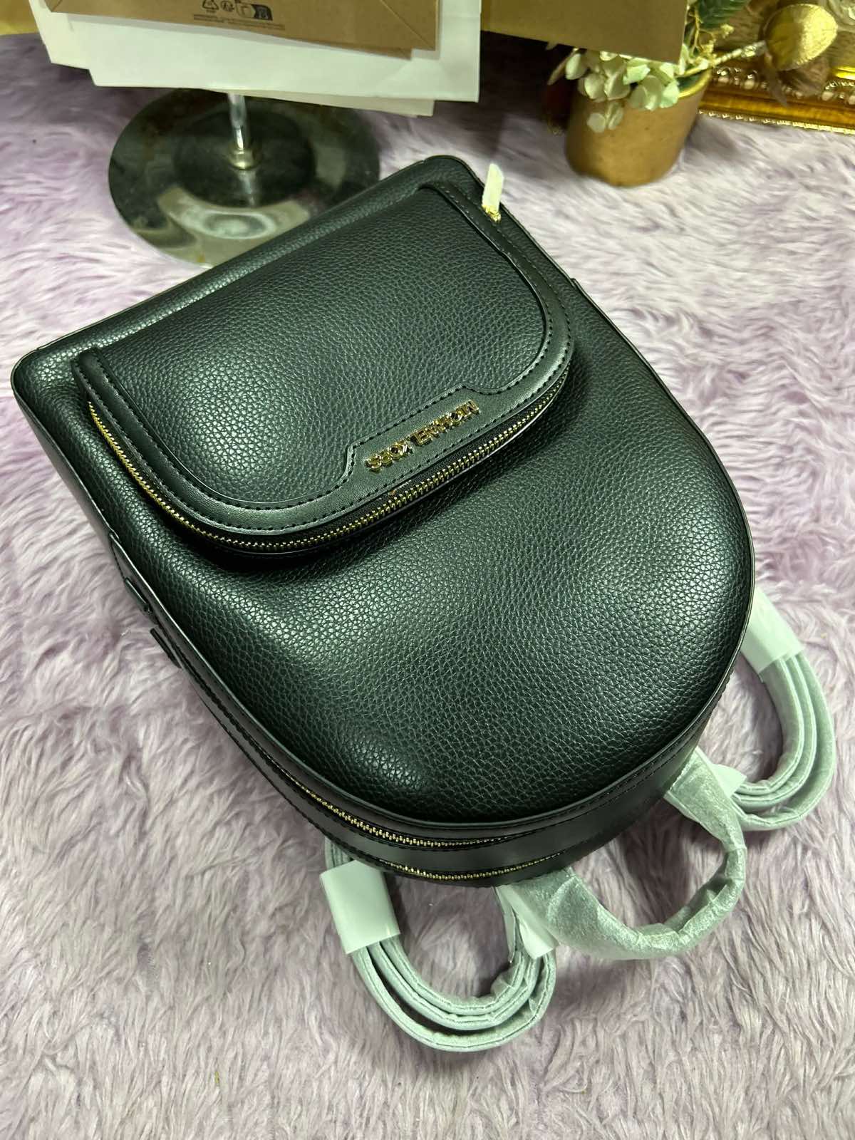 ORIG & IMPORTED Michael Kors  MK Jaycee Medium Pebbled Leather Backpack Bag in Black