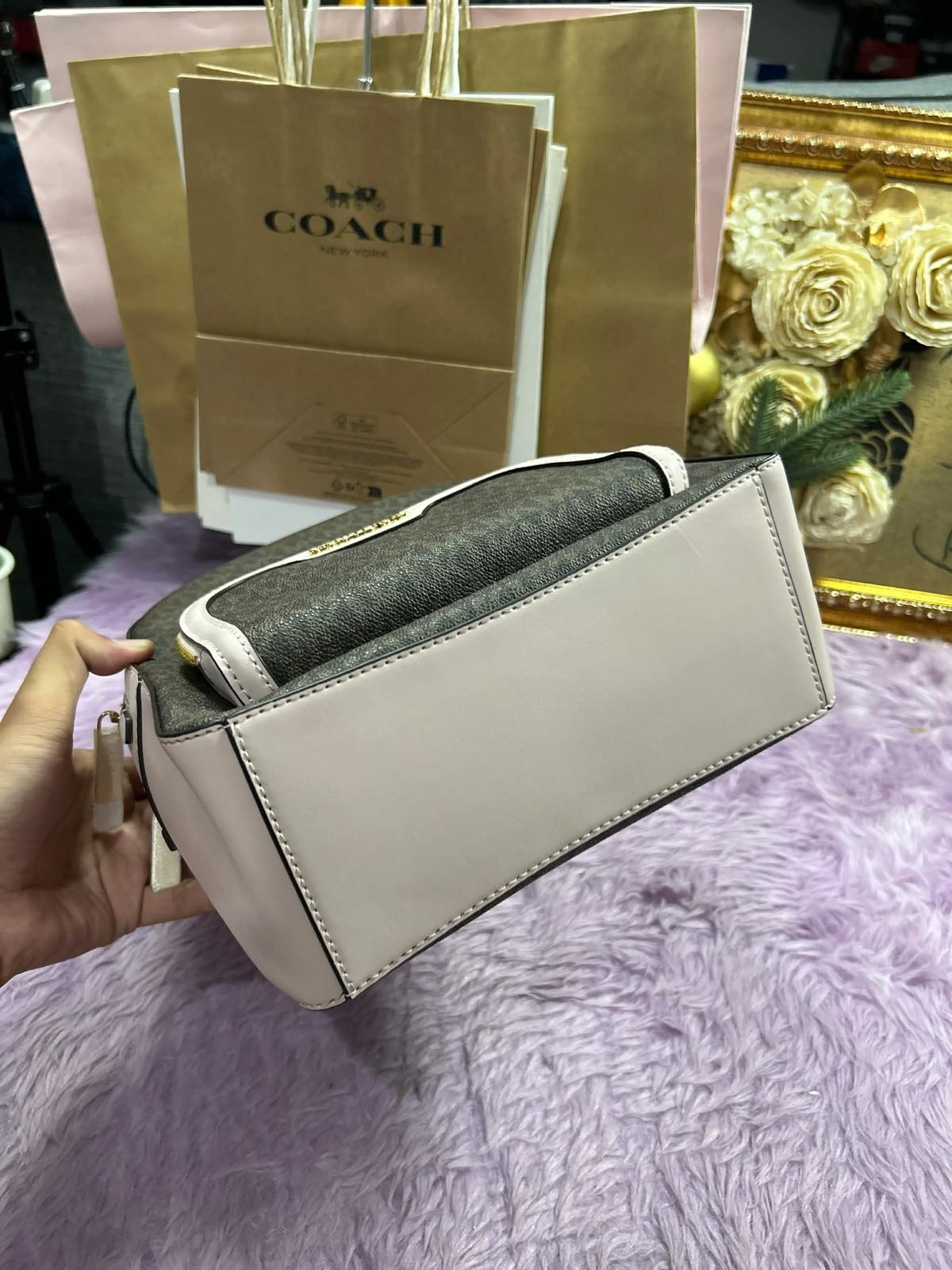 ORIG & IMPORTED Michael Kors MK Jaycee Medium Logo Backpack Bag in Brown/Pink