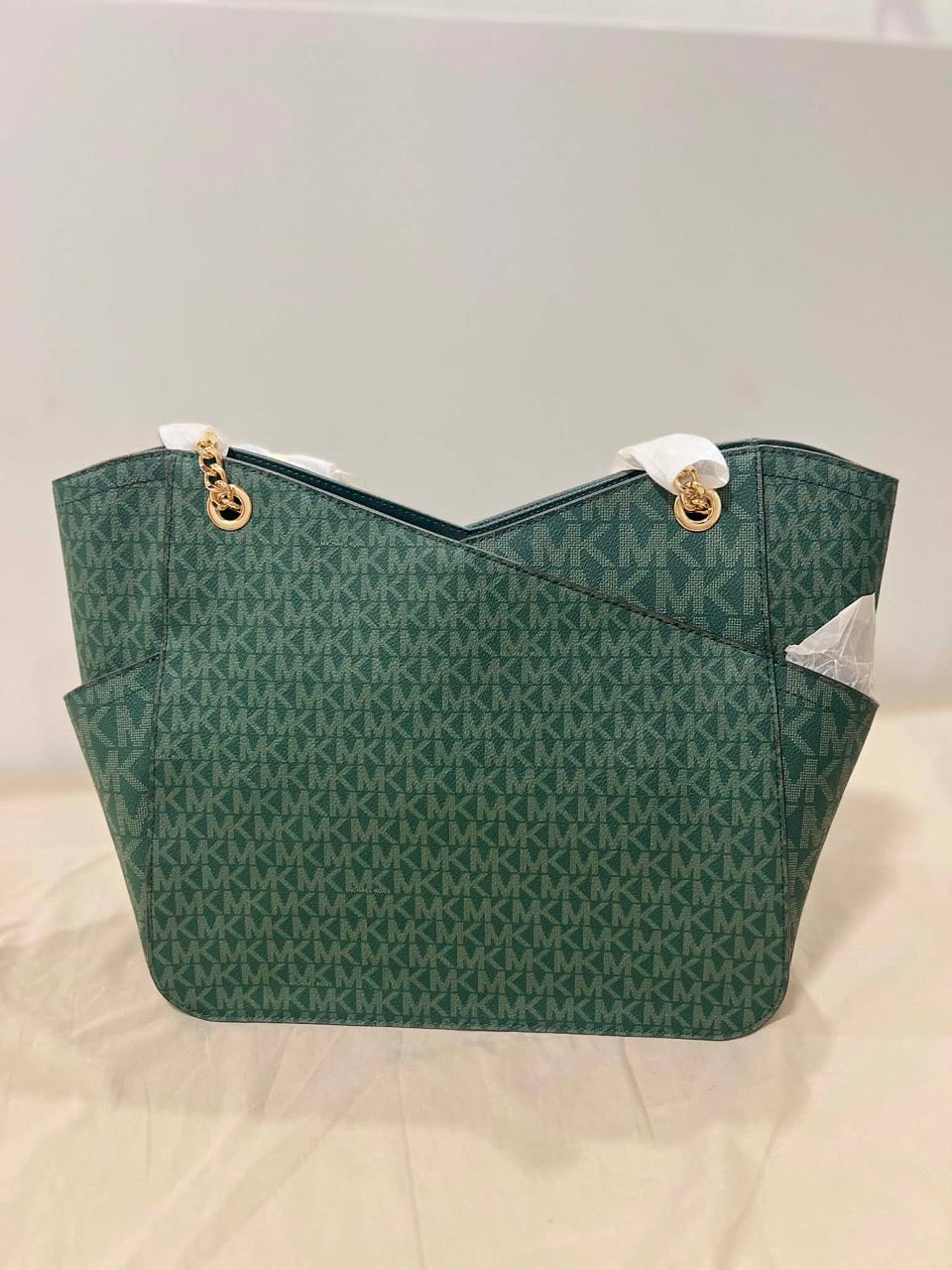 ORIG & IMPORTED Michael Kors MK Jet Set Large Logo Shoulder Green Bag