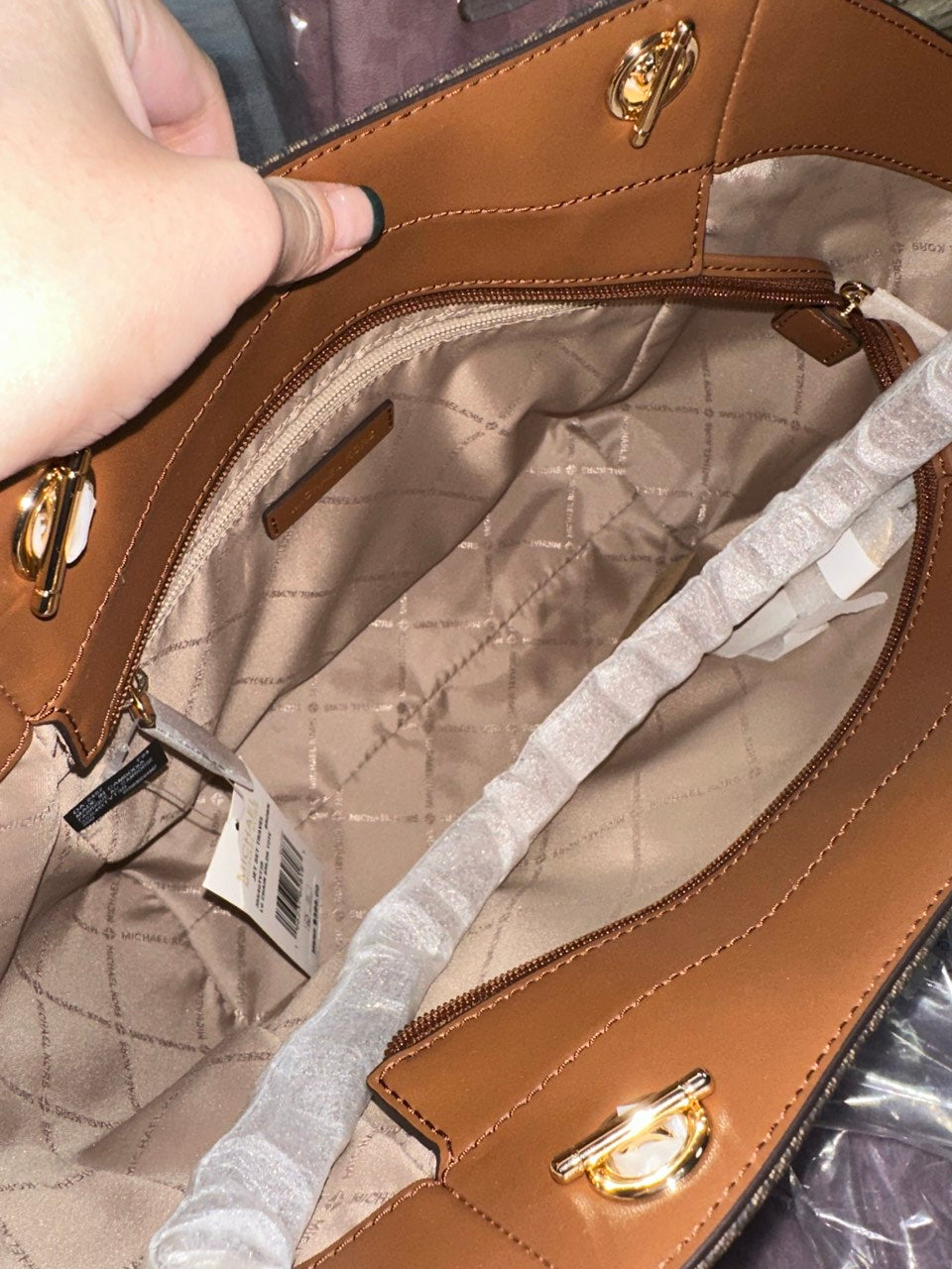 ORIG & IMPORTED Michael Kors MK Jet Set Travel Large Chain Shoulder Tote Bag Brown