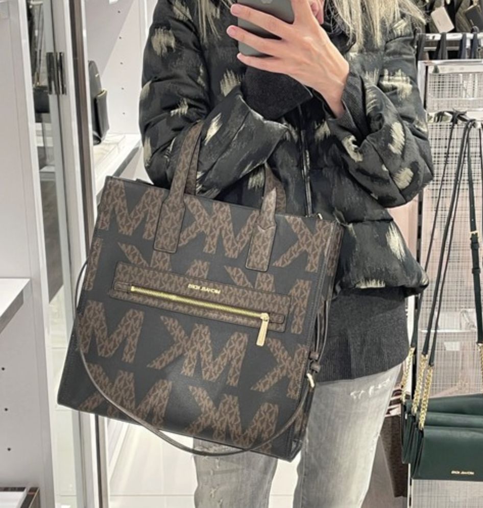 ORIG & IMPORTED Michael Kors MK Kenly Large Brown Tote Bag