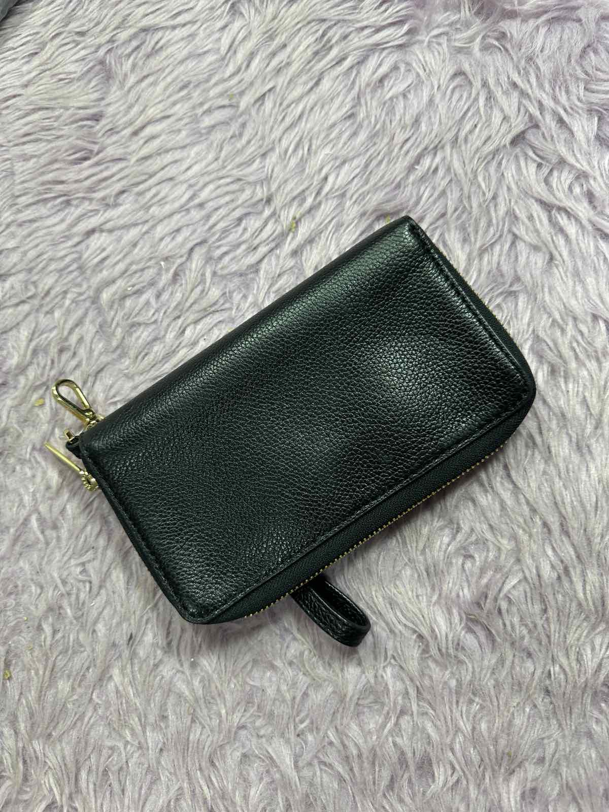 ORIG Preloved Michael Kors MK Fulton Phone Wristlet Medium Black Wallet