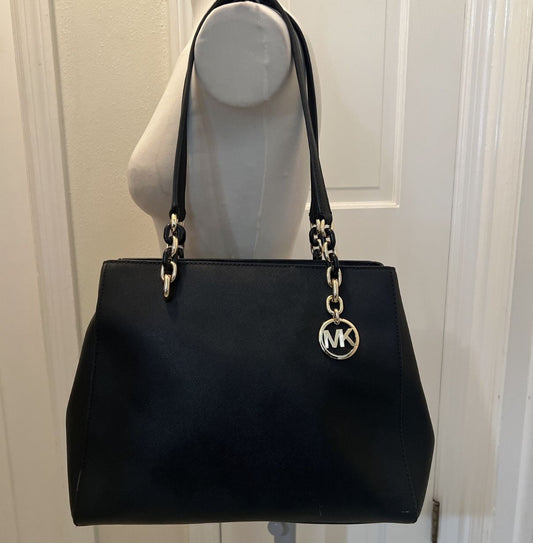ORIG Preloved Michael Kors MK Sofia Large Tote Black Bag