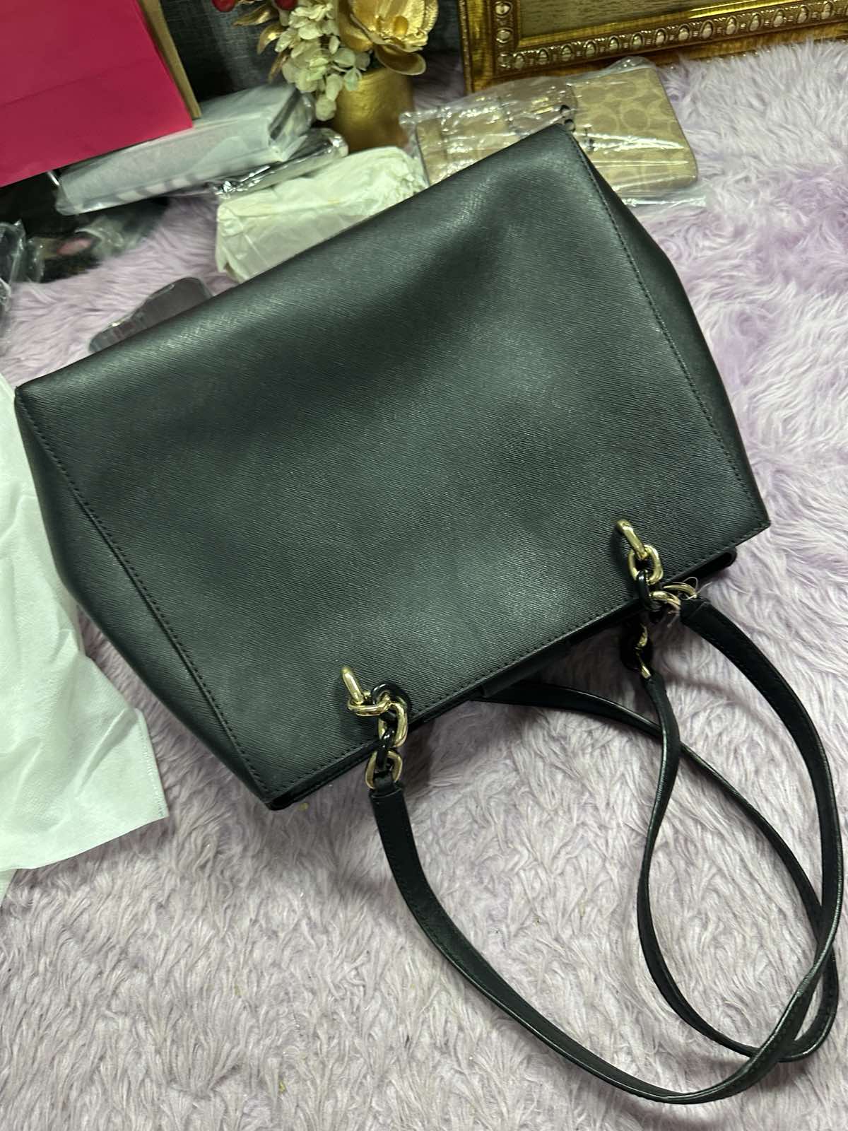 ORIG Preloved Michael Kors MK Sofia Large Tote Black Bag