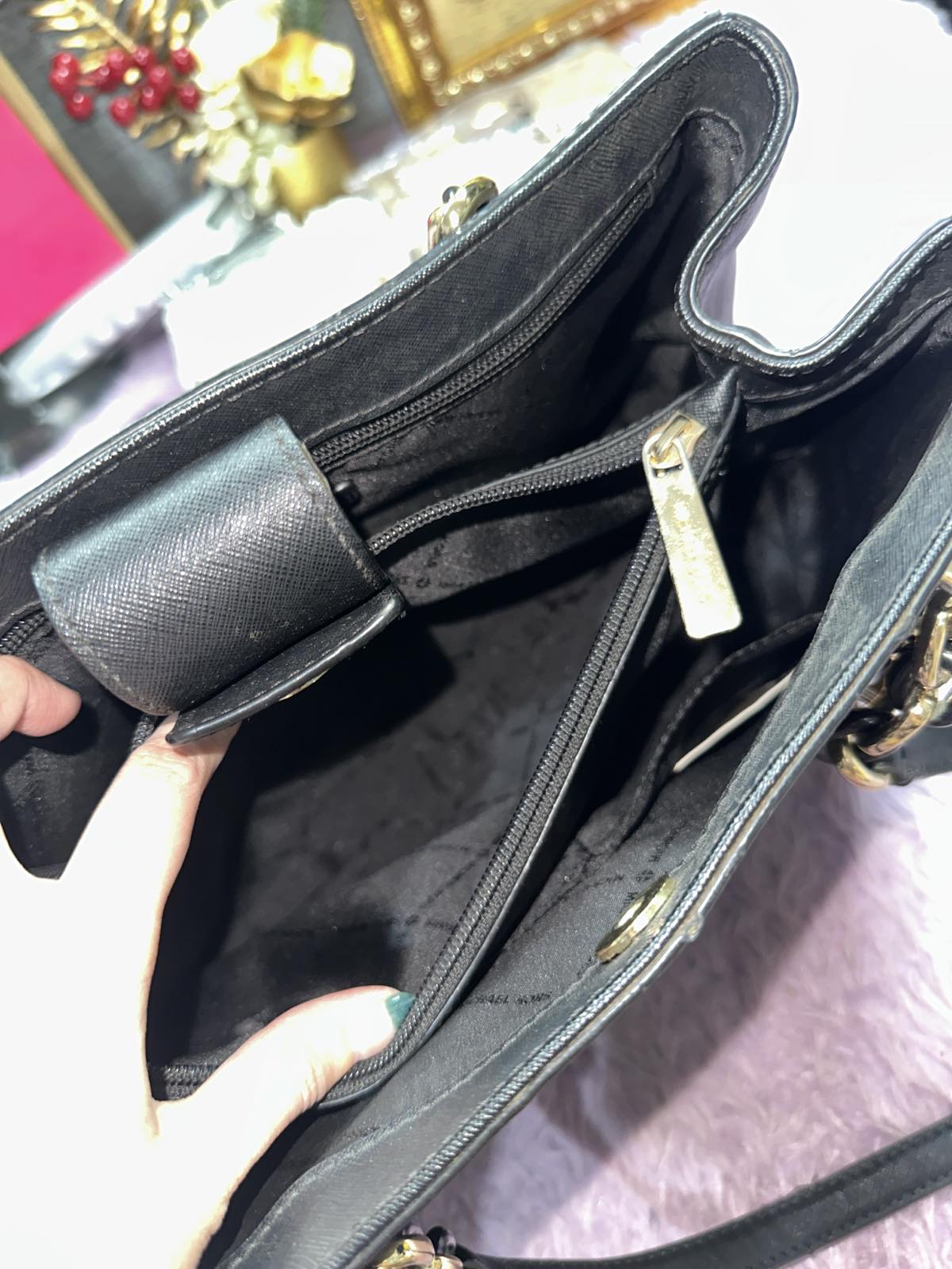 ORIG Preloved Michael Kors MK Sofia Large Tote Black Bag