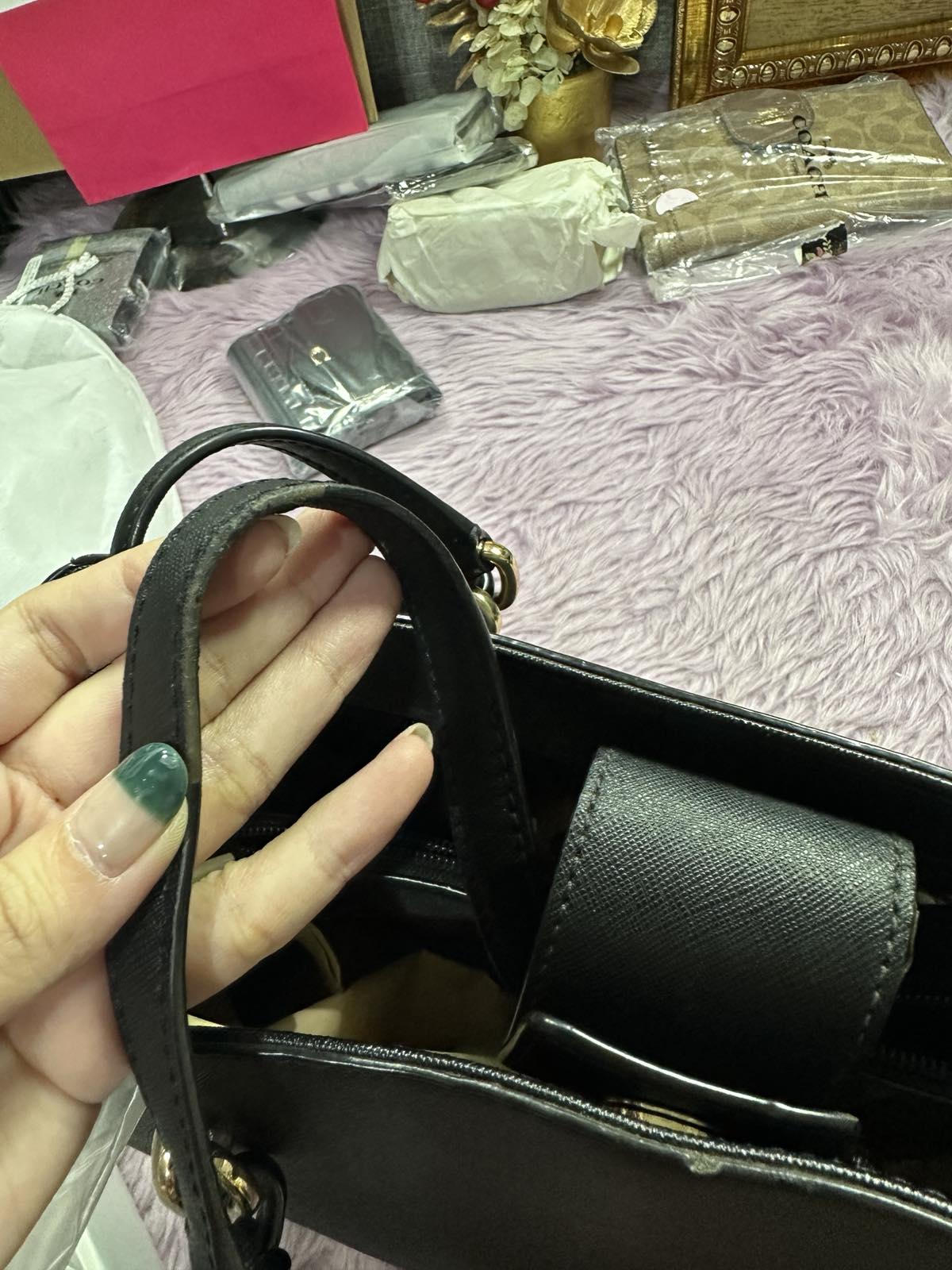 ORIG Preloved Michael Kors MK Sofia Large Tote Black Bag