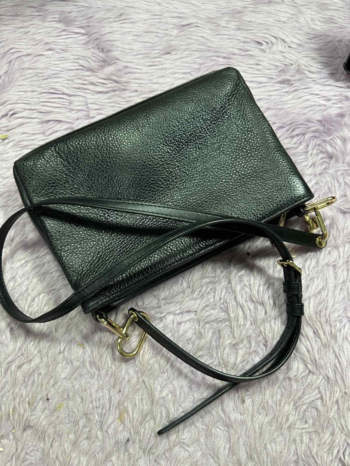 ORIG Preloved Michael Kors MK Trisha Medium Pebbled Leather Crossbody Black Bag