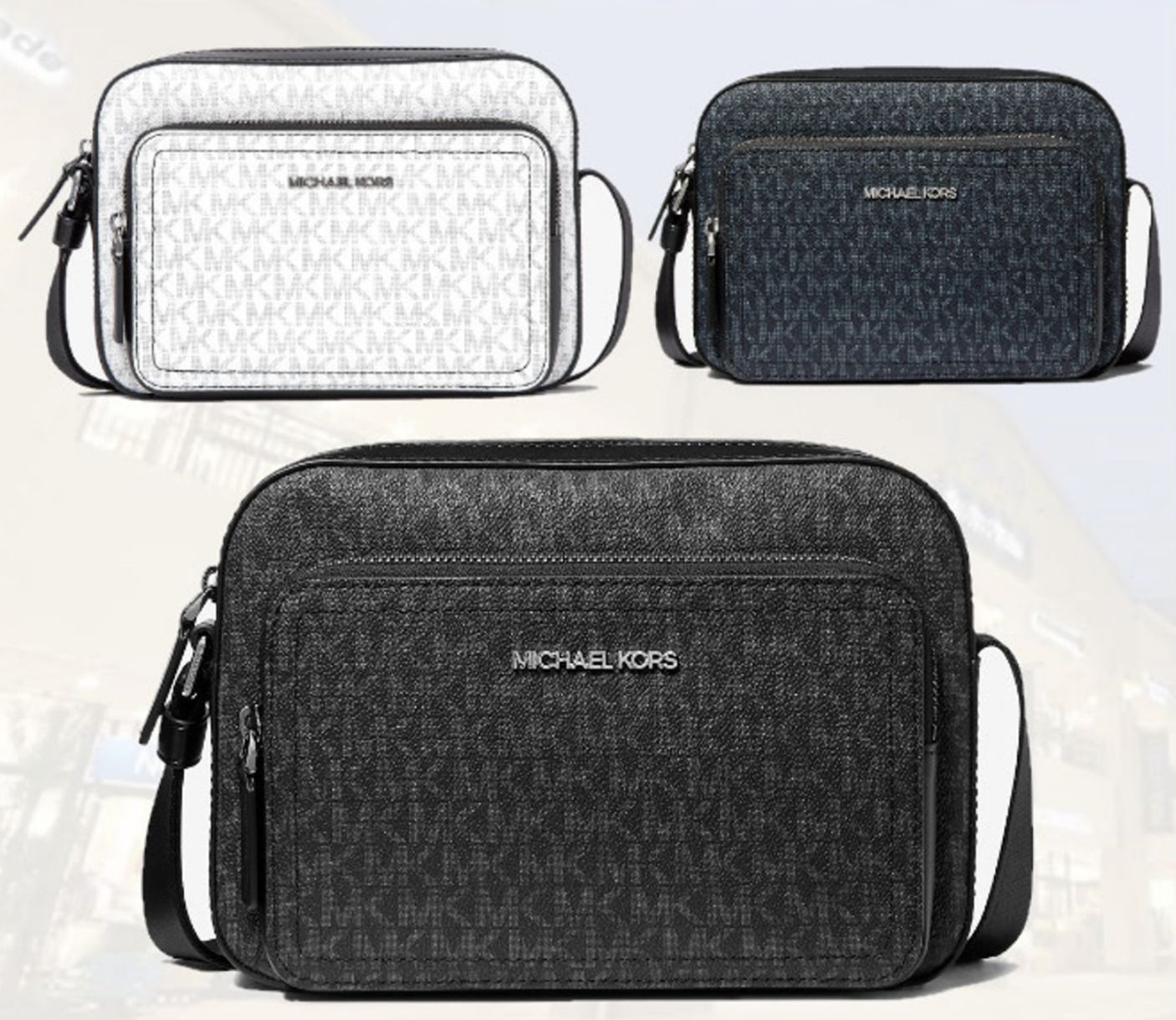 ORIG & IMPORTED Michael Kors MK Cooper EW Crossbody Camera Men's Bag Black/Blue