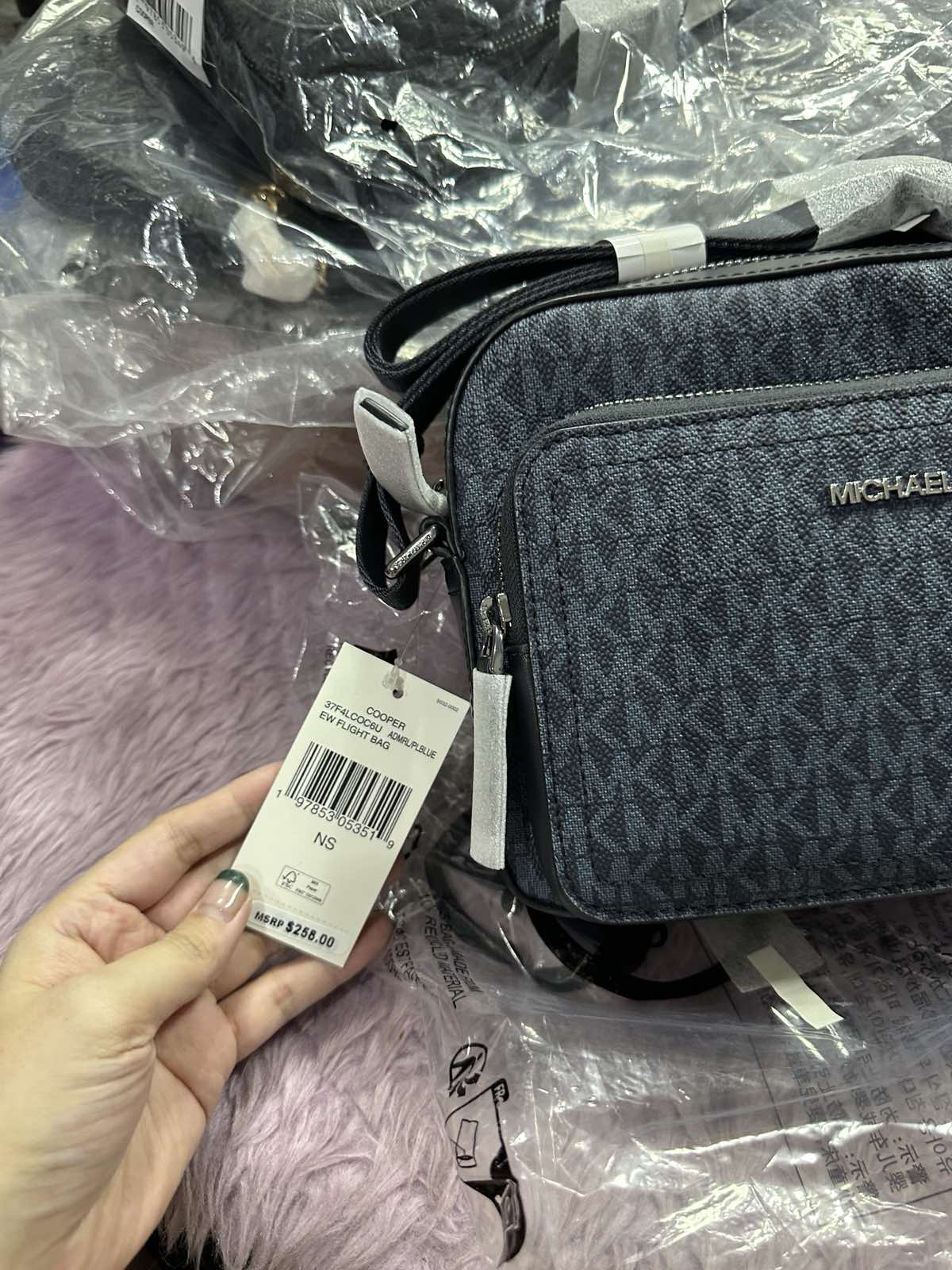 ORIG & IMPORTED Michael Kors MK Cooper EW Crossbody Camera Men's Bag Black/Blue