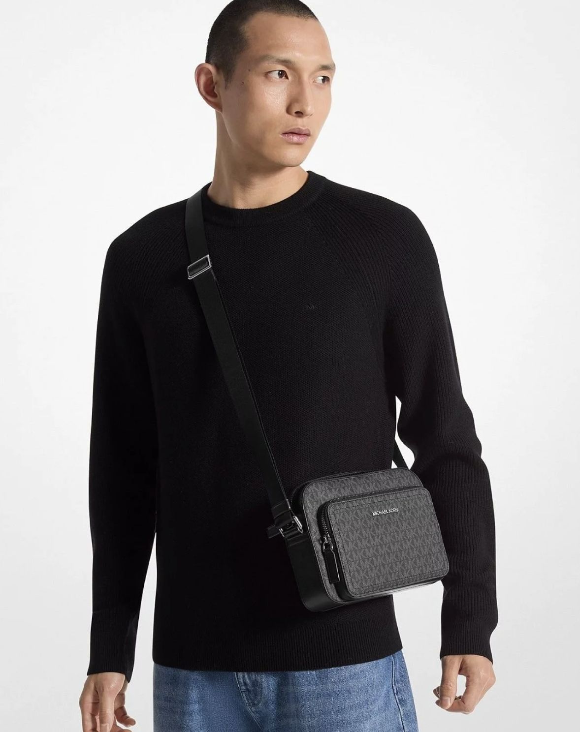 ORIG & IMPORTED Michael Kors MK Cooper EW Crossbody Camera Men's Bag Black/Blue