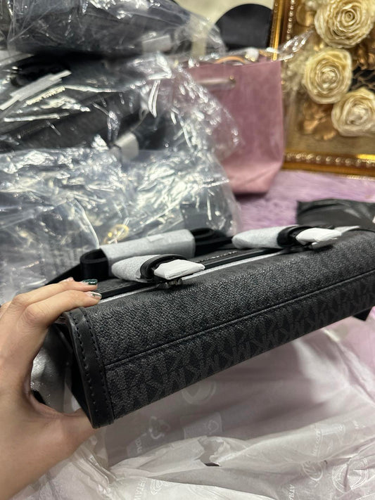 ORIG & IMPORTED Michael Kors MK Cooper Signature Logo Trunk Crossbody Men's Bag Black