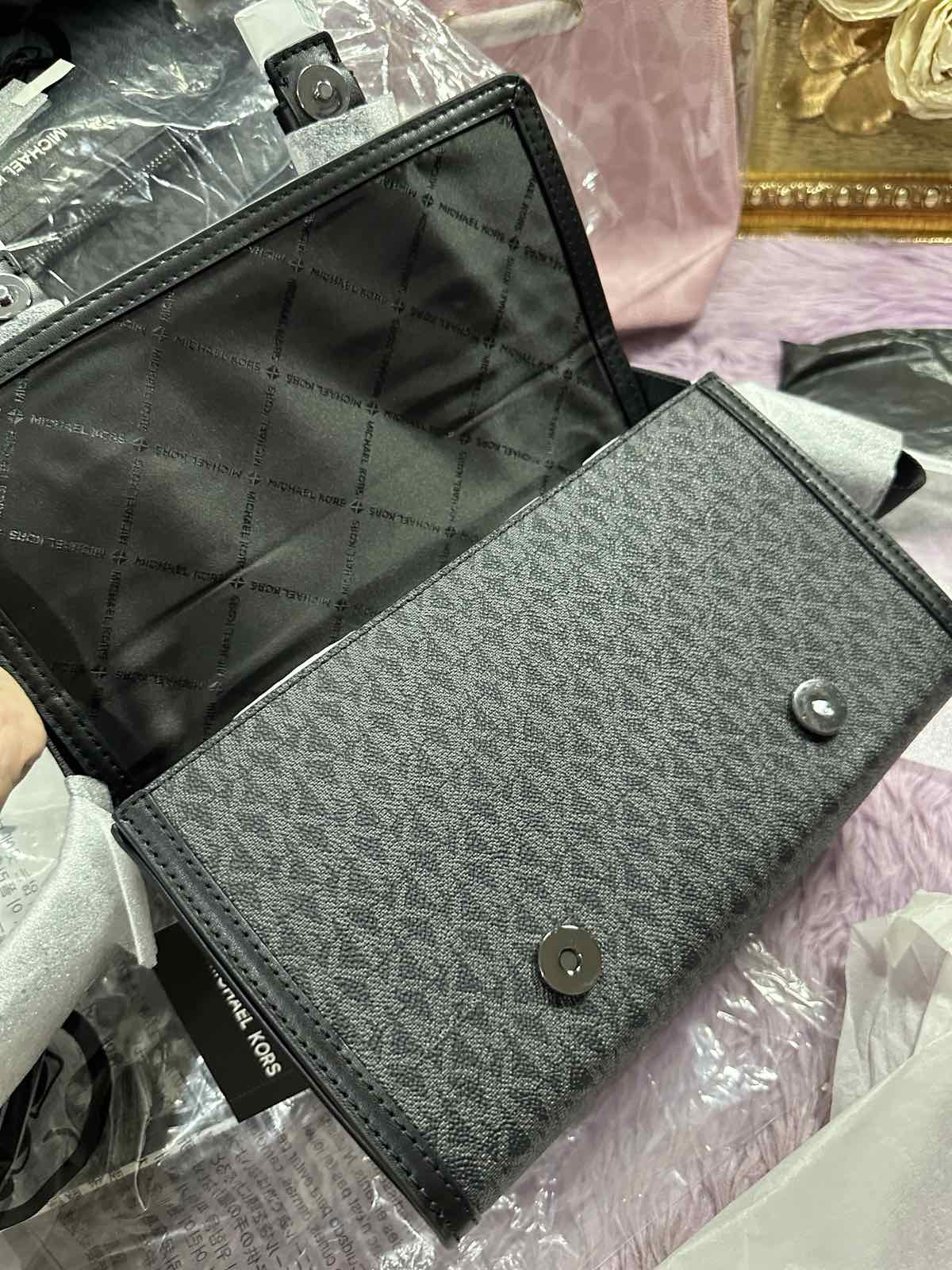 ORIG & IMPORTED Michael Kors MK Cooper Signature Logo Trunk Crossbody Men's Bag Black