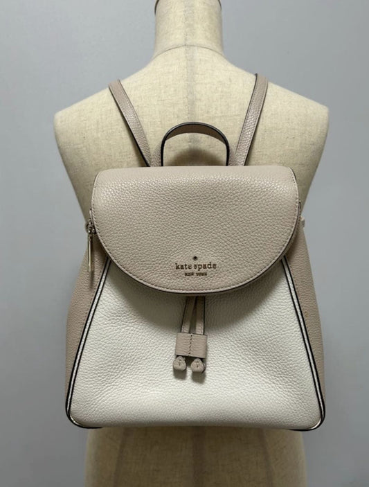ORIG Preloved Kate Spade KS Leila Medium Flap Beige Backpack