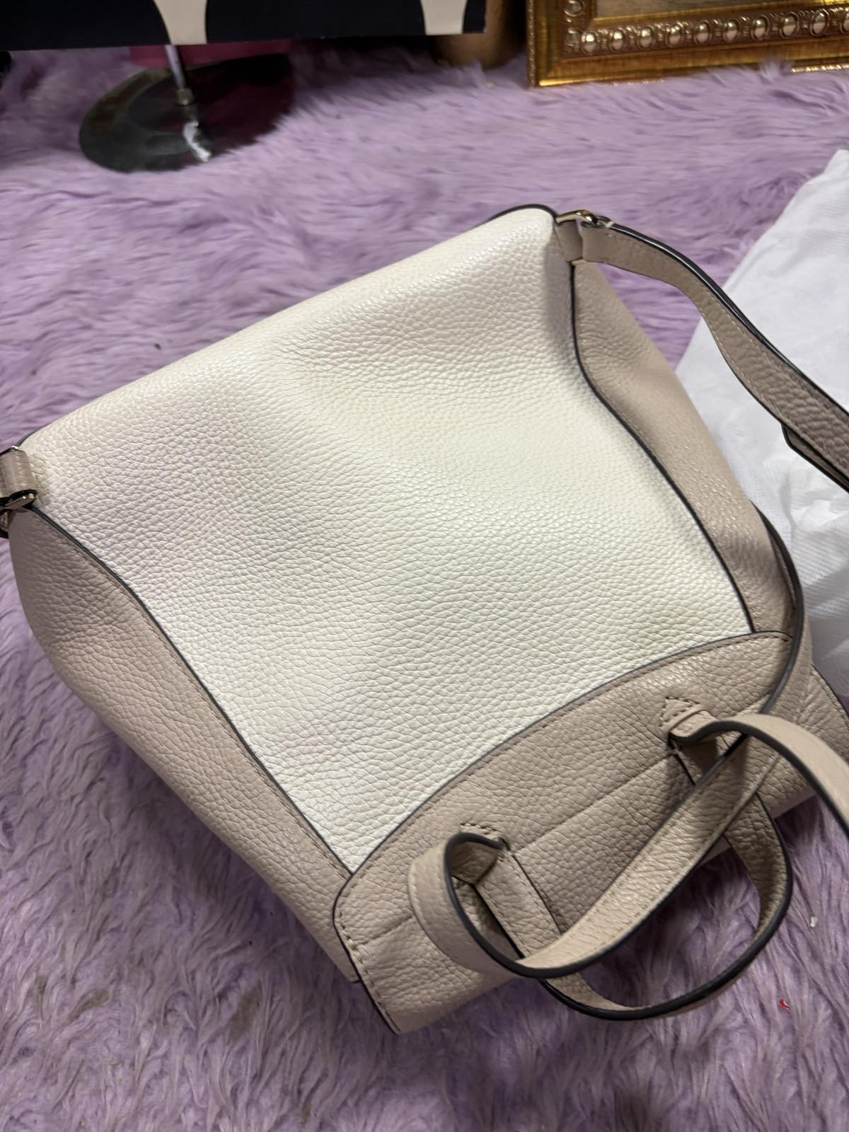 ORIG Preloved Kate Spade KS Leila Medium Flap Beige Backpack