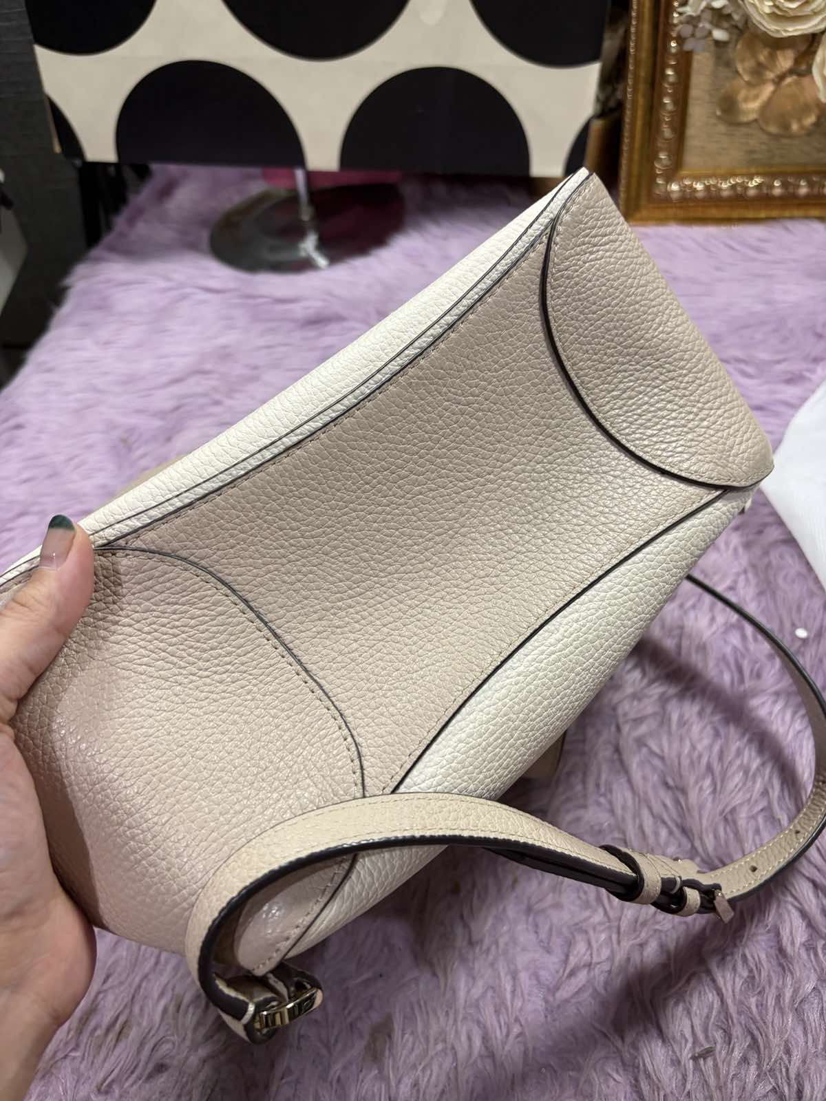 ORIG Preloved Kate Spade KS Leila Medium Flap Beige Backpack