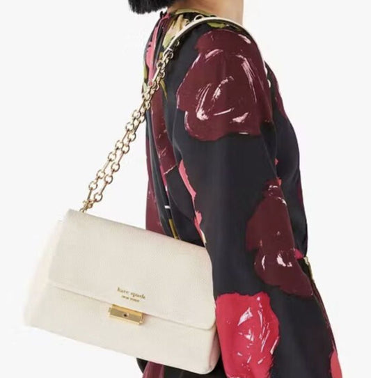 ORIG Preloved Kate Spade KS Carlyle Medium Shoulder White Chain Bag
