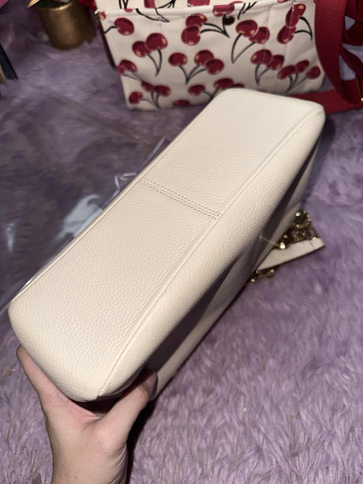 ORIG Preloved Kate Spade KS Carlyle Medium Shoulder White Chain Bag