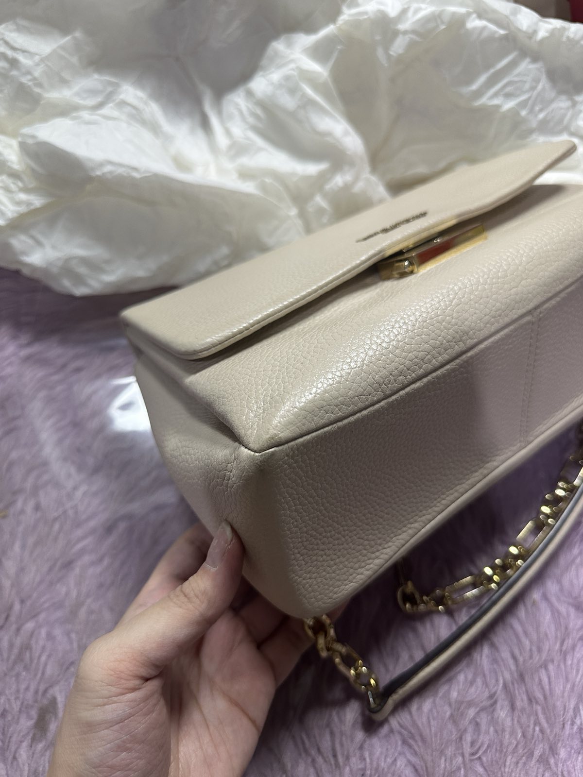 ORIG Preloved Kate Spade KS Carlyle Medium Shoulder White Chain Bag
