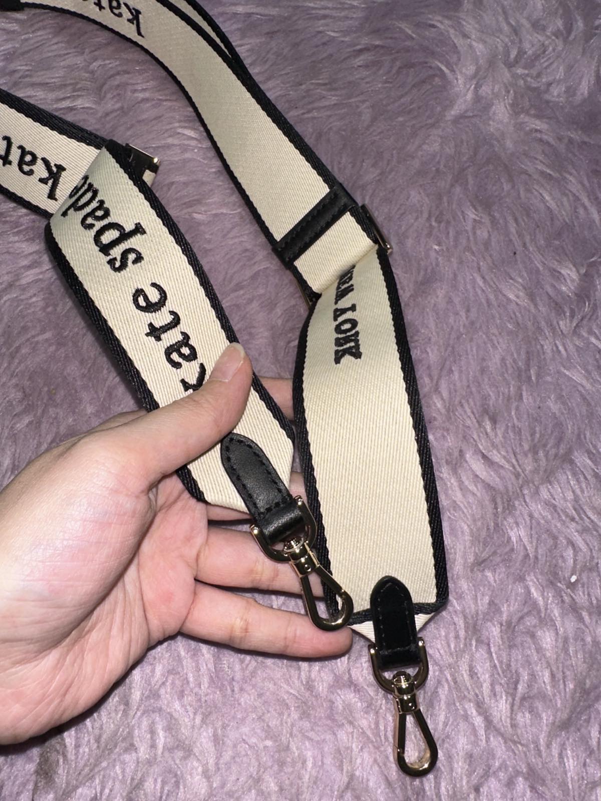 ORIG Preloved Kate Spade KS Logo Webbing Bag Thick Strap