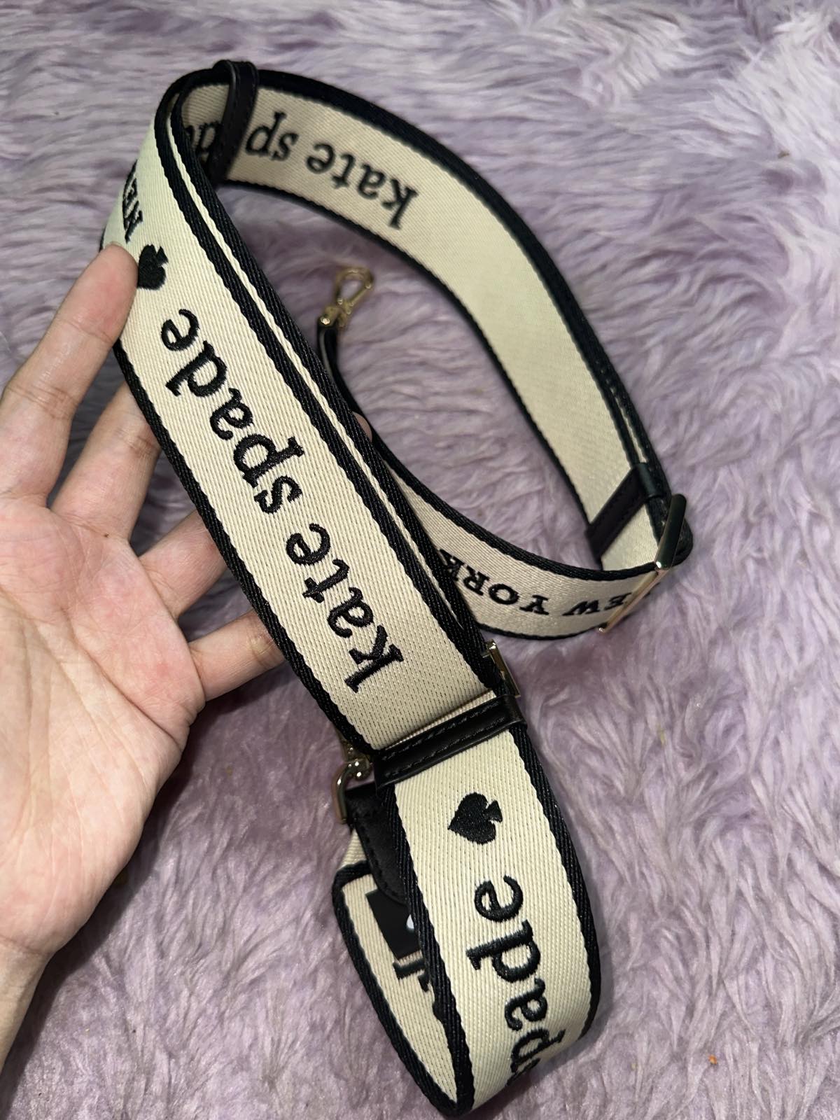 ORIG Preloved Kate Spade KS Logo Webbing Bag Thick Strap