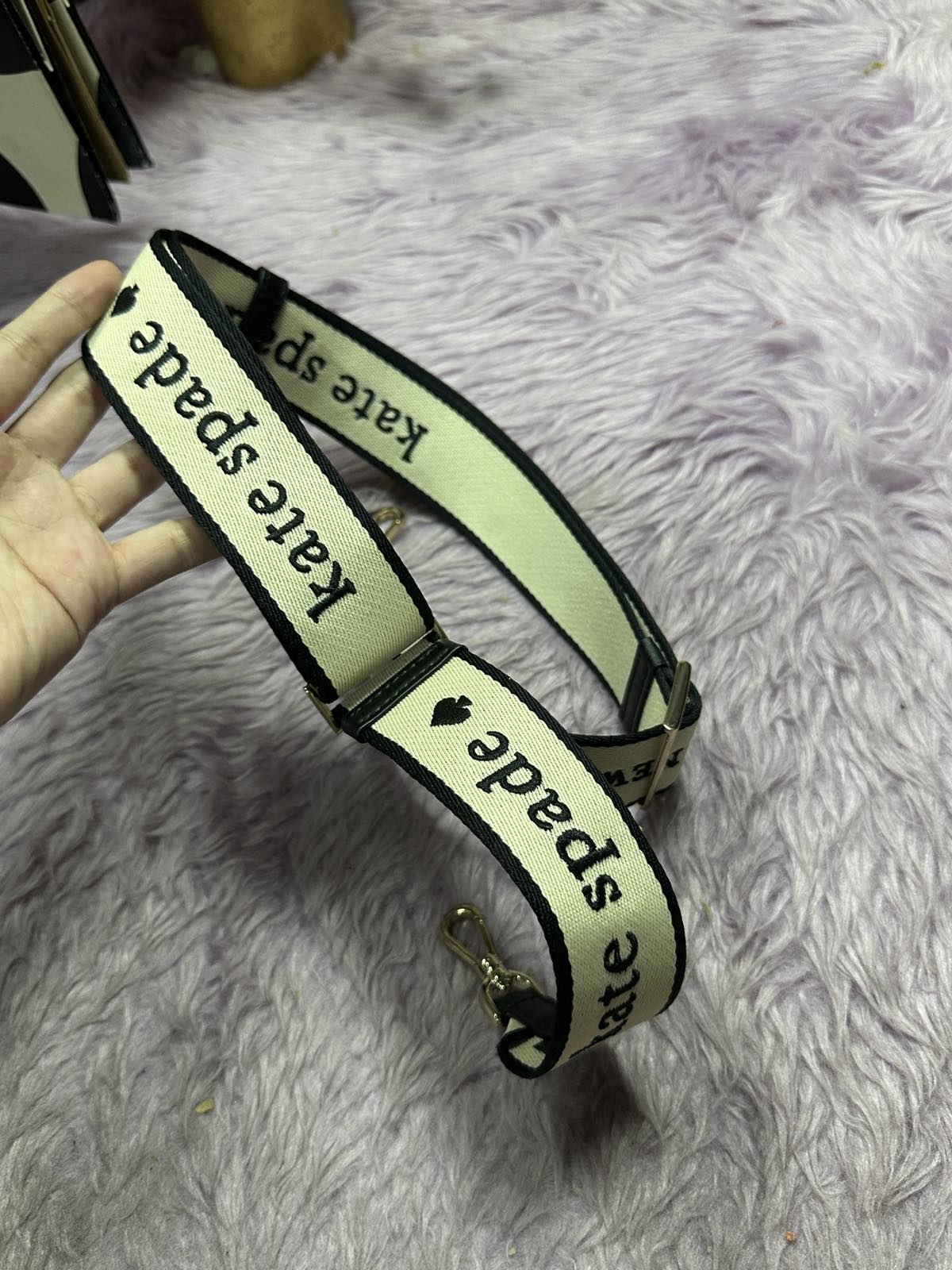 ORIG Preloved Kate Spade KS Logo Webbing Bag Thick Strap