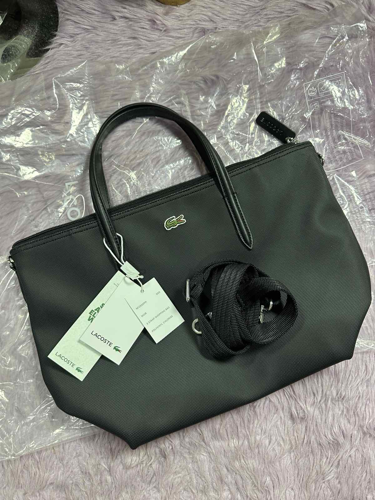 ORIG & IMPORTED Lacoste Concept Small Strap Tote Black Crossbody Bag