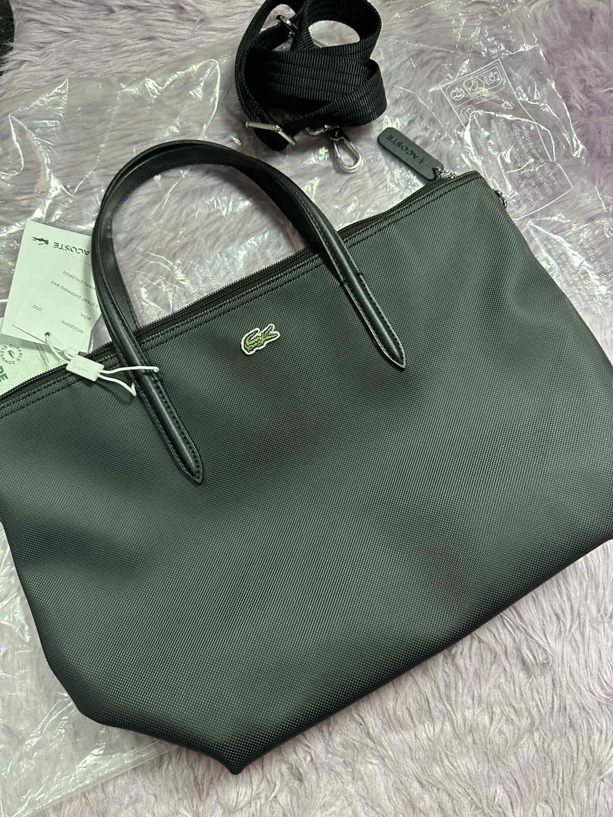 ORIG & IMPORTED Lacoste Concept Small Strap Tote Black Crossbody Bag