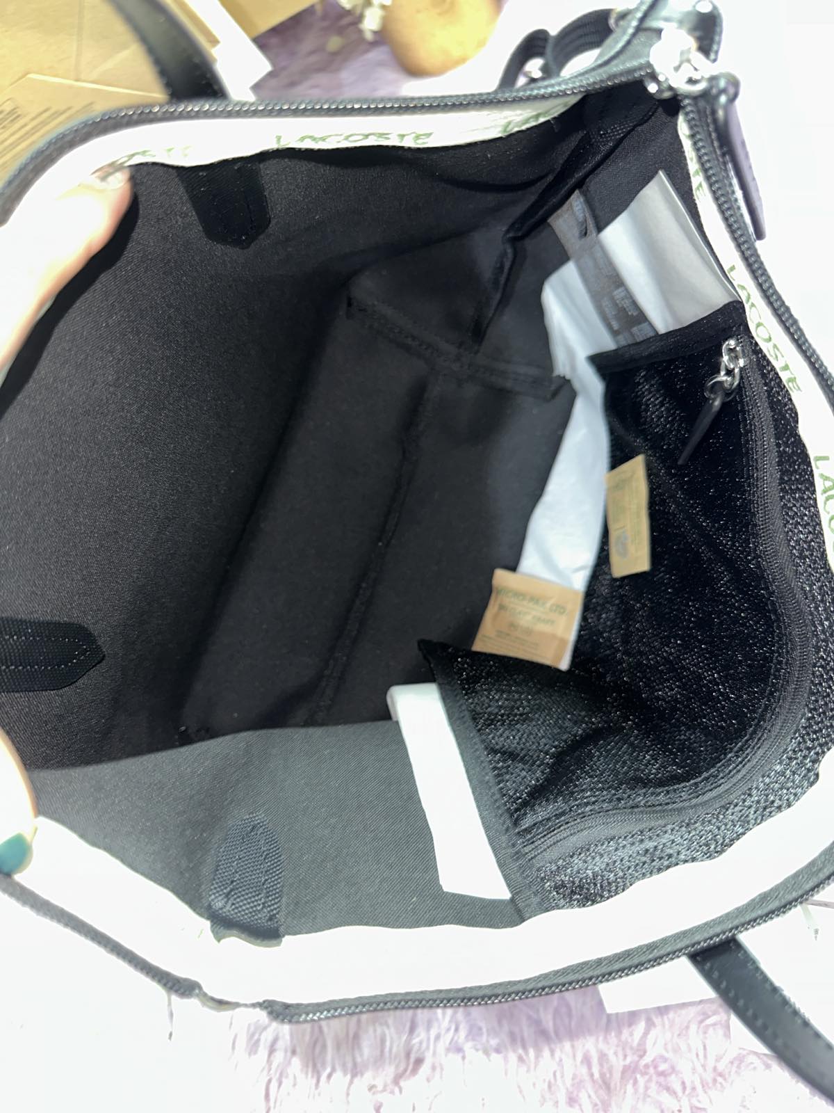 ORIG & IMPORTED Lacoste Concept Small Strap Tote Black Crossbody Bag