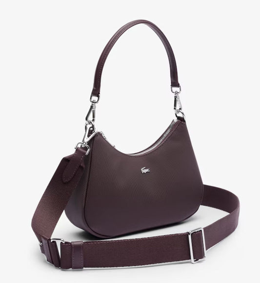 ORIG & IMPORTED Lacoste Women's Daily City Shoulder Bag Taupe/Maroon