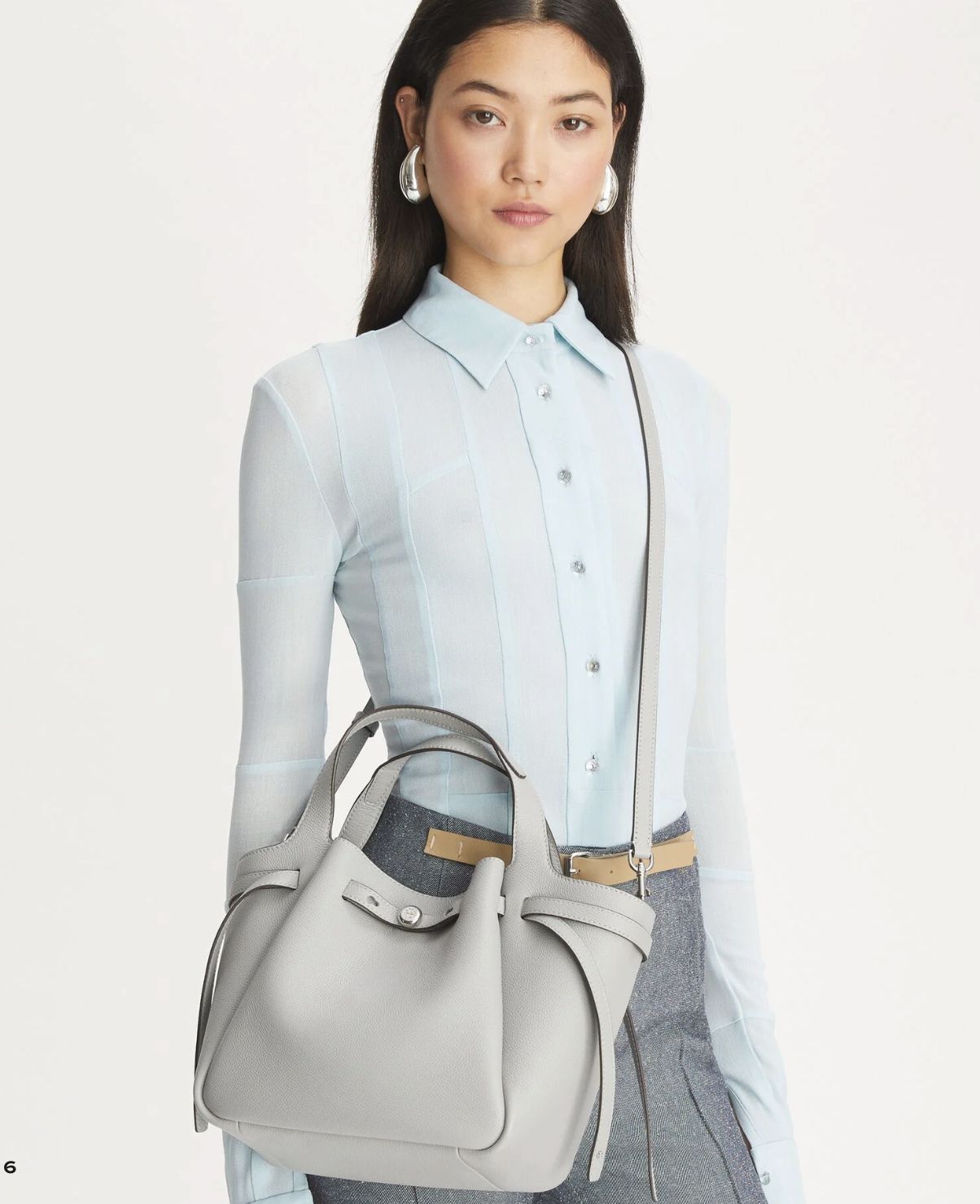 ORIG & IMPORTED Tory Burch Small Romy Top Handle Tote Gray Bag