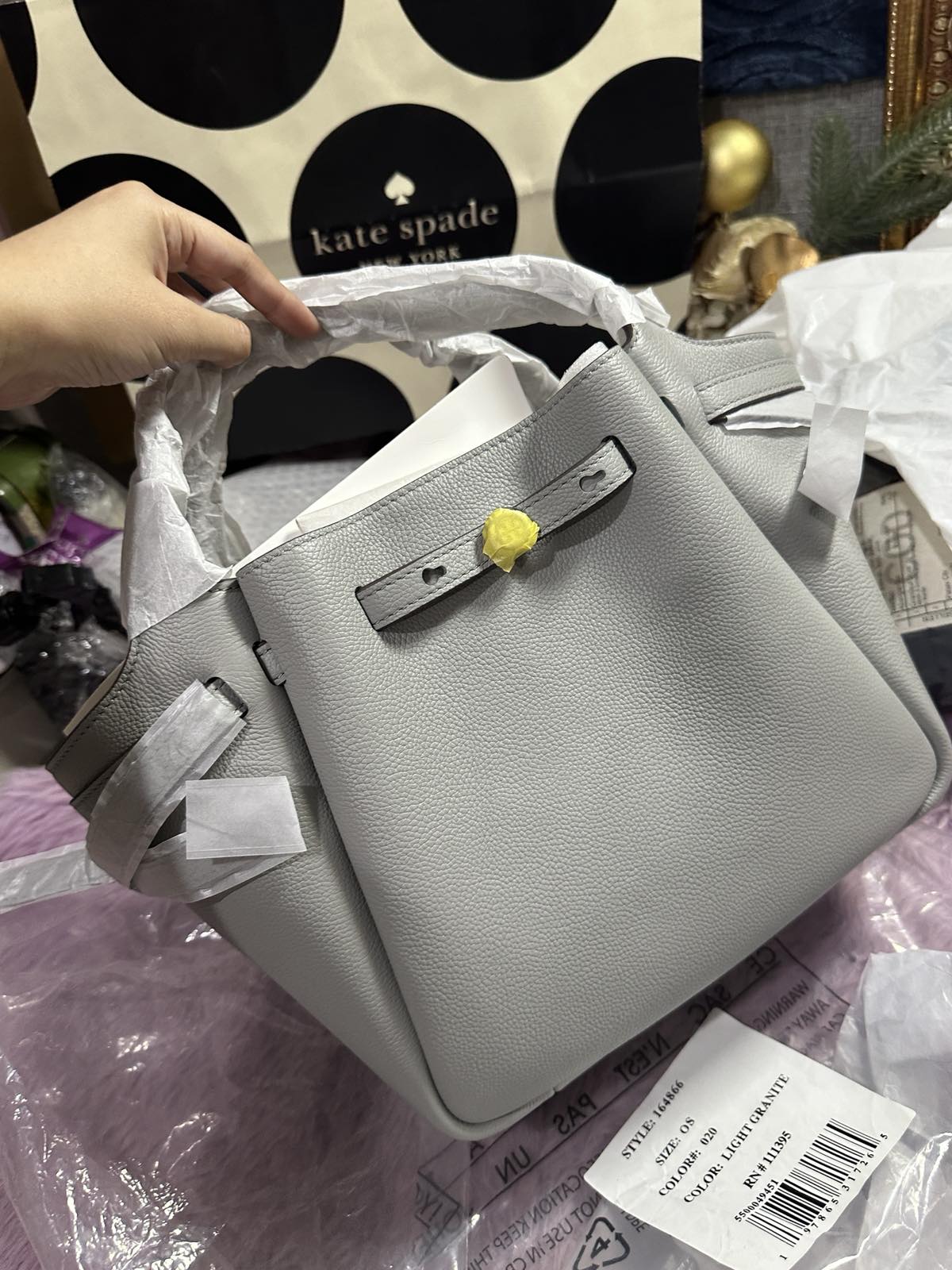 ORIG & IMPORTED Tory Burch Small Romy Top Handle Tote Gray Bag