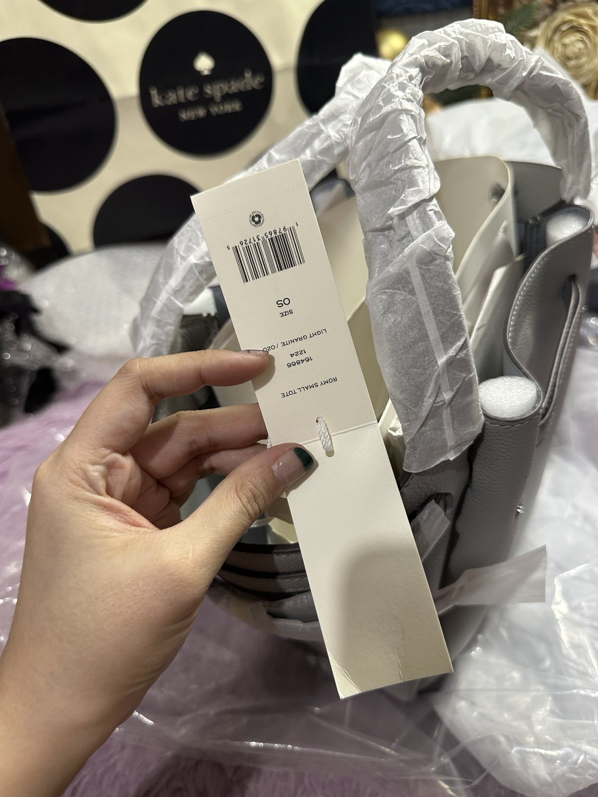 ORIG & IMPORTED Tory Burch Small Romy Top Handle Tote Gray Bag