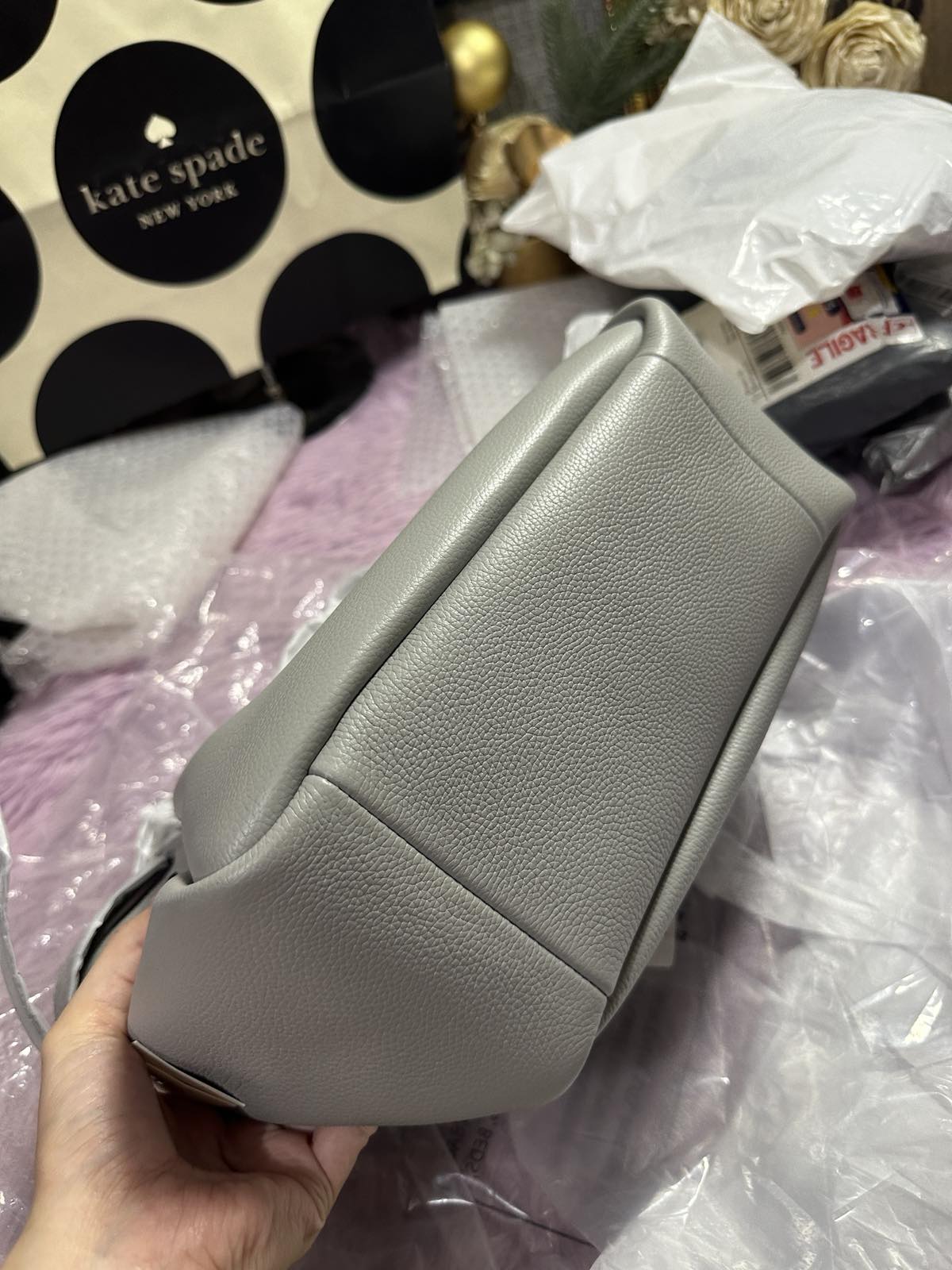 ORIG & IMPORTED Tory Burch Small Romy Top Handle Tote Gray Bag