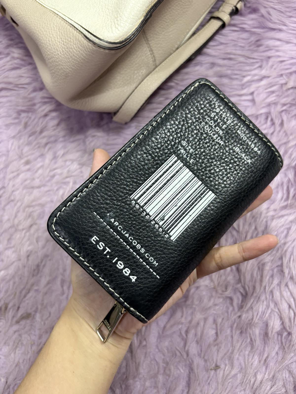 ORIG Preloved Marc Jacobs MJ The Leather Mini Compact Black Wallet