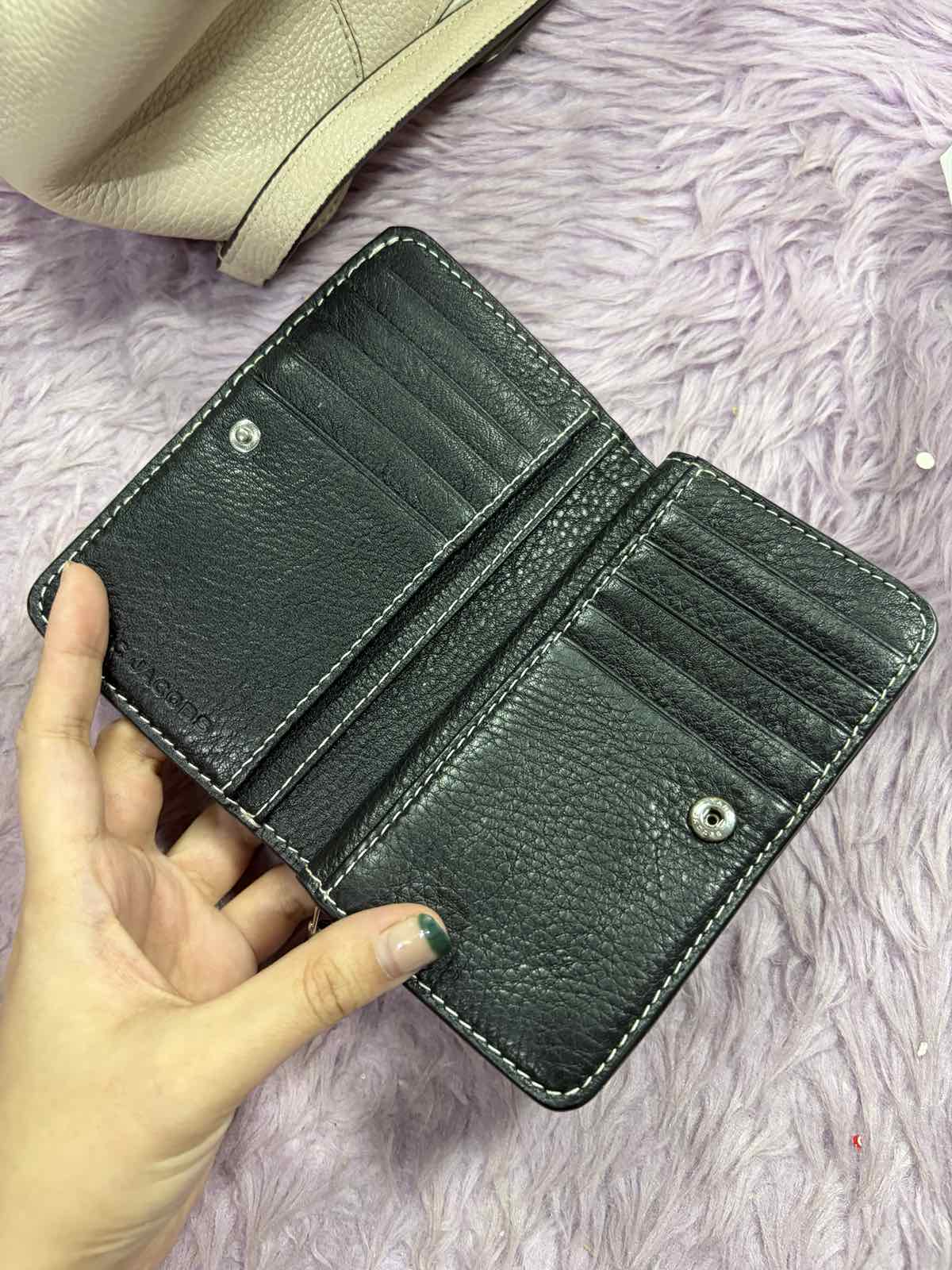 ORIG Preloved Marc Jacobs MJ The Leather Mini Compact Black Wallet