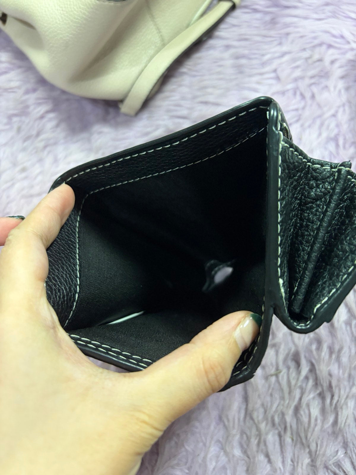 ORIG Preloved Marc Jacobs MJ The Leather Mini Compact Black Wallet