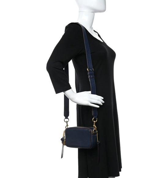 ORIG Preloved Marc Jacobs MJ RARE Snapshot Calfskin Recruit Camera Navy Blue Bag