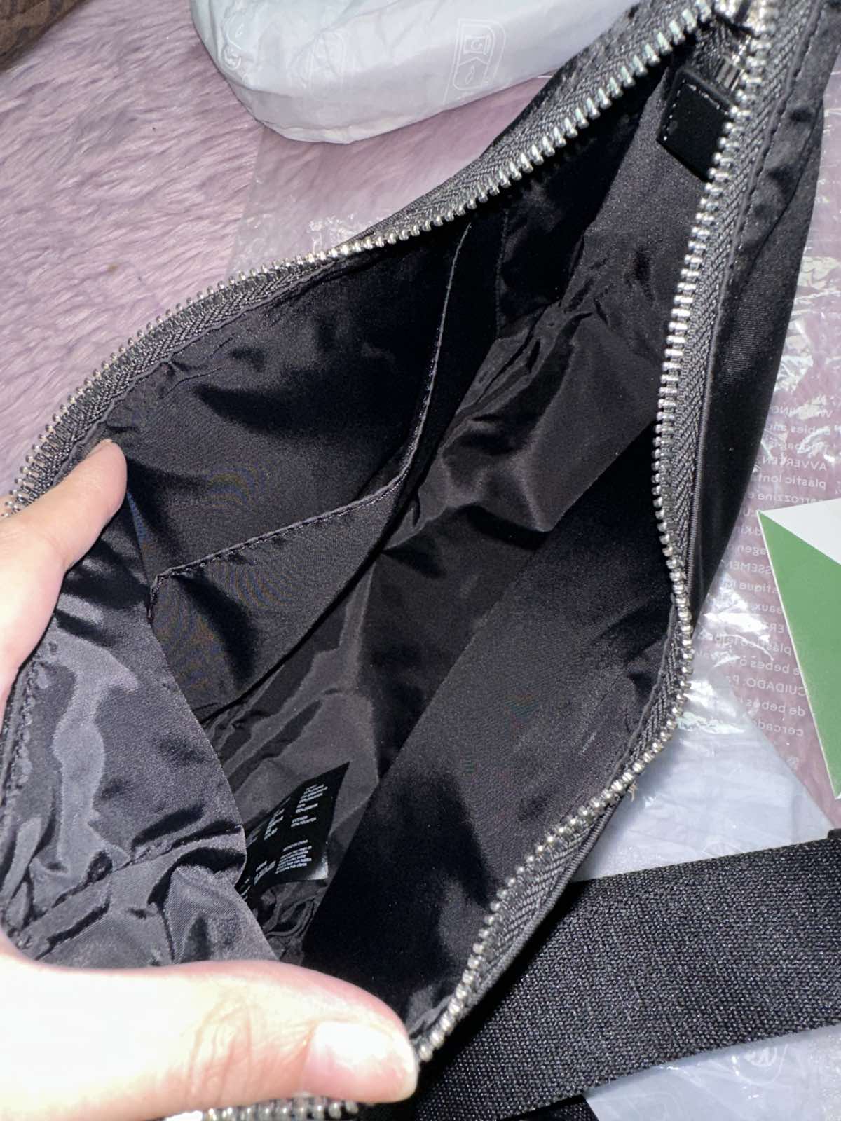 ORIG Preloved Lacoste Izzie Shoulder Black Nylon Bag