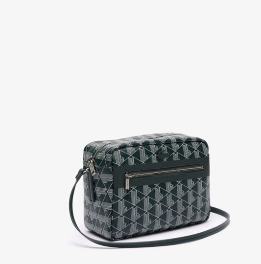 ORIG & IMPORTED Lacoste Zely Coated Canvas Vanity Camera Bag Green