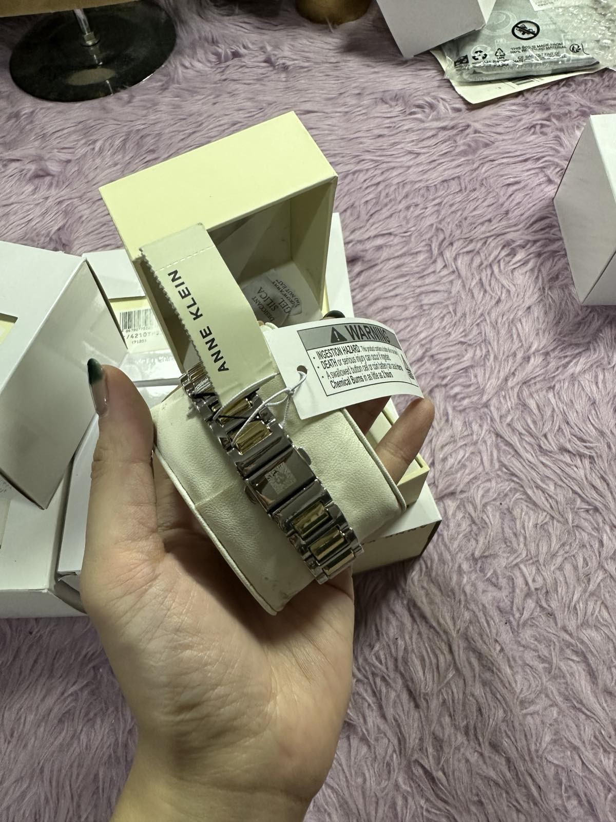 ORIG & IMPORTED Anne Klein AK Two Tone Watch Gold/Silver AK-5217BKTT